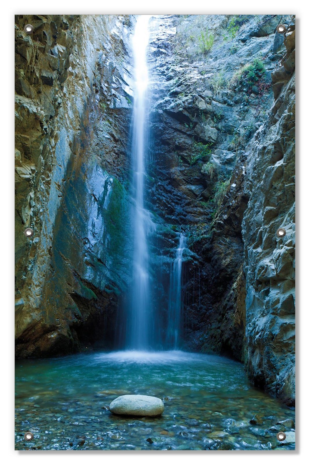 Sonnenschutz Wasserfall bei Sonneneinfall, Wallario, blickdicht, mit Saugnäpfen, wiederablösbar und wiederverwendbar