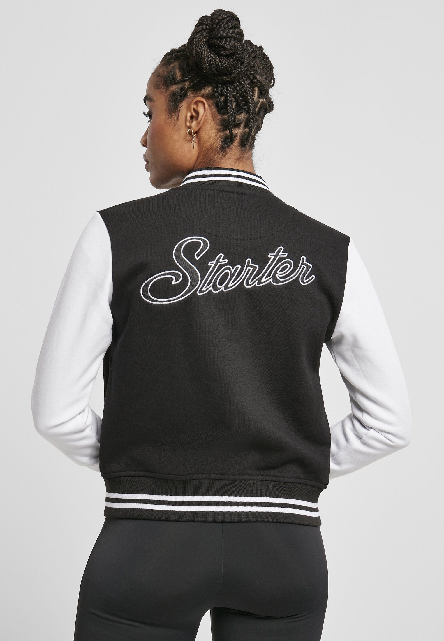 Label Sweat Ladies Damen Black Collegejacke Jacket Starter 1-St) ( College Starter