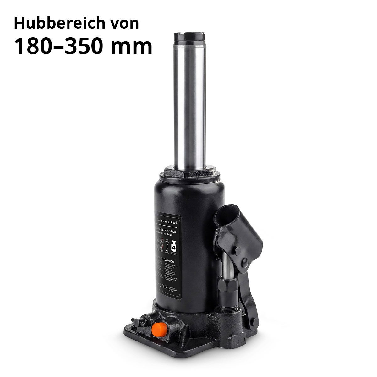 STAHLWERK Wagenheber Hydraulikheber 4 T 180 - 350 mm Stempelwagenheber Autoheber Wagenheber