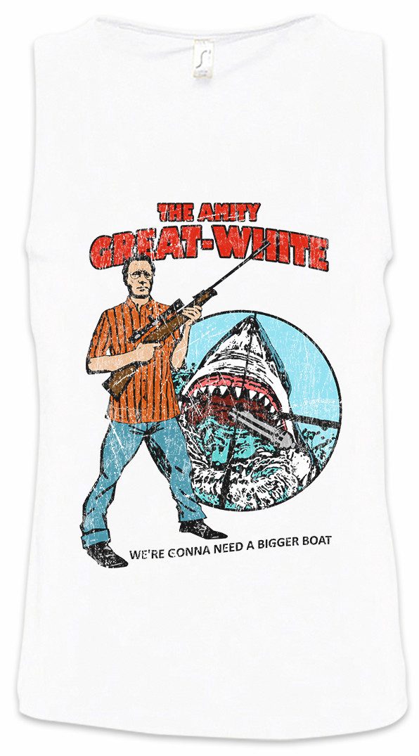 Urban Backwoods Tanktop The Amity Great White Ärmelloses T-Shirt Shark Weißer Plakat Hai White Weiße Jaws Film Movie