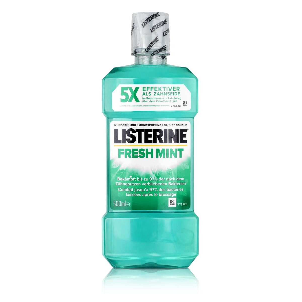 Listerine Mundspülung Listerine Fresh Mint 500ml - Für die tägliche Mundspülung (1er Pack)