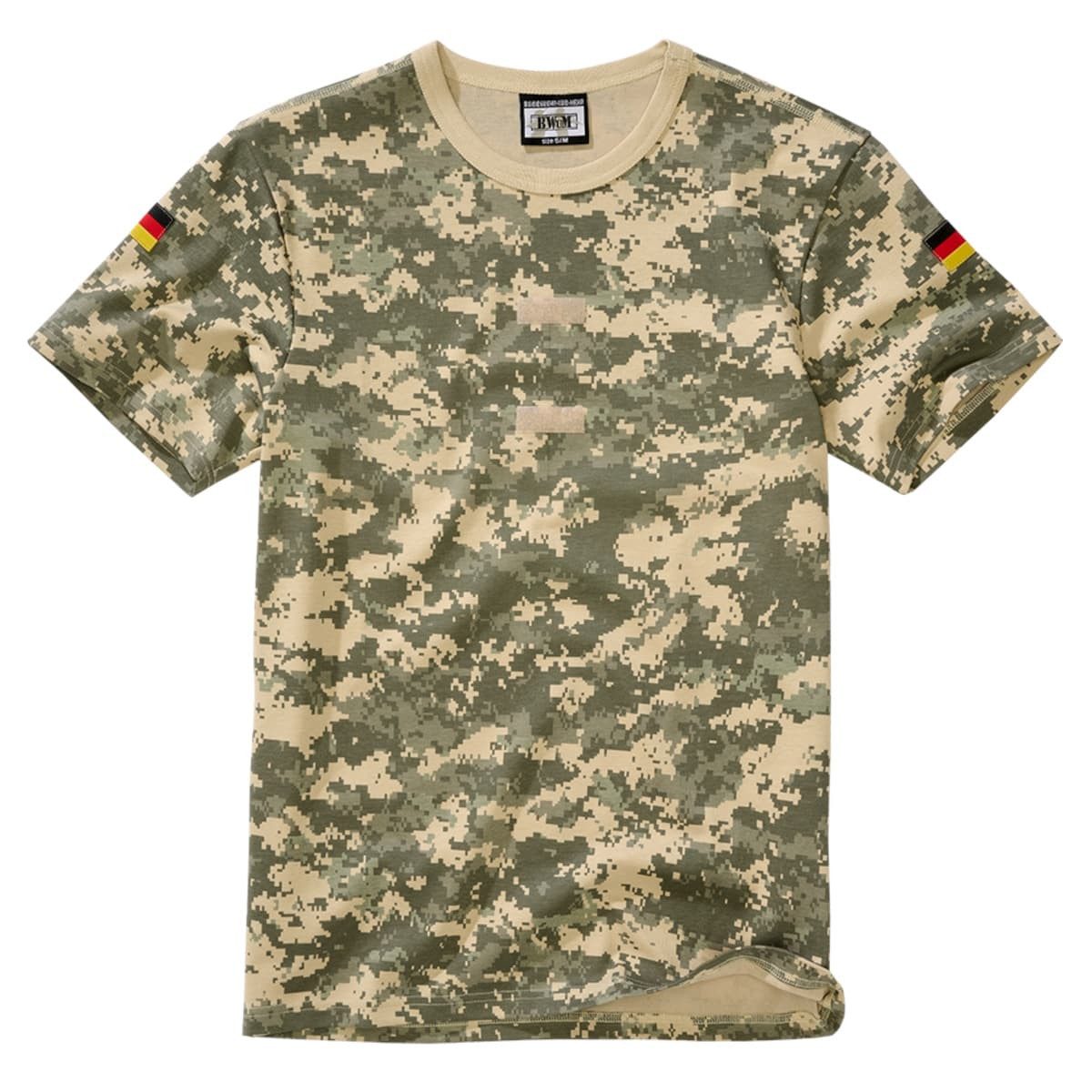 BWuM T-Shirt BWuM Bundeswehr Tropenshirt Camouflage mit Flaggen & Klett