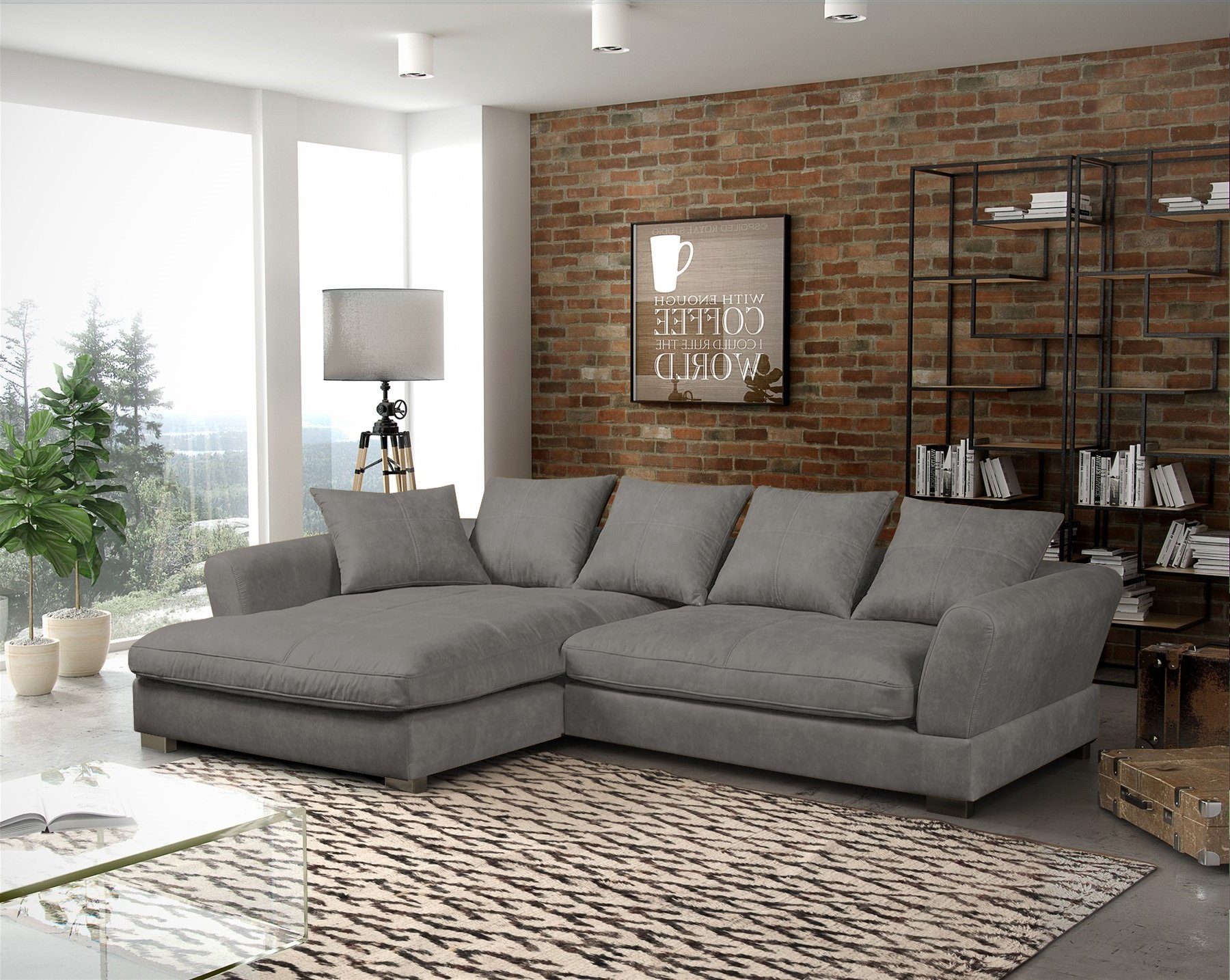 Fun Möbel Ecksofa TIZIAN in Stoff günstig online kaufen
