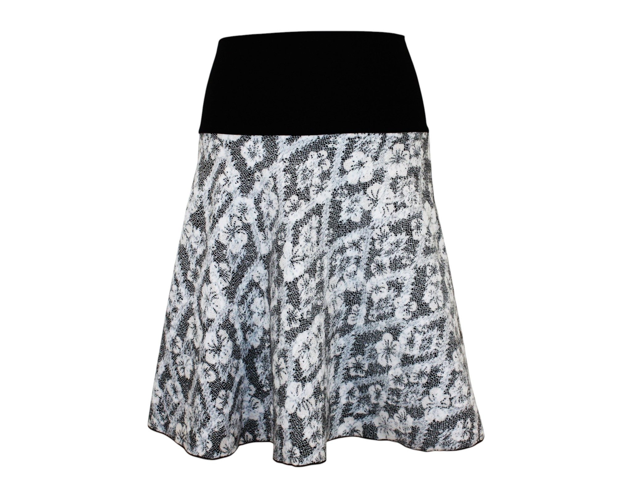 dunkle design A-Linien-Rock Spitze Punta Warm 56cm Elastisch