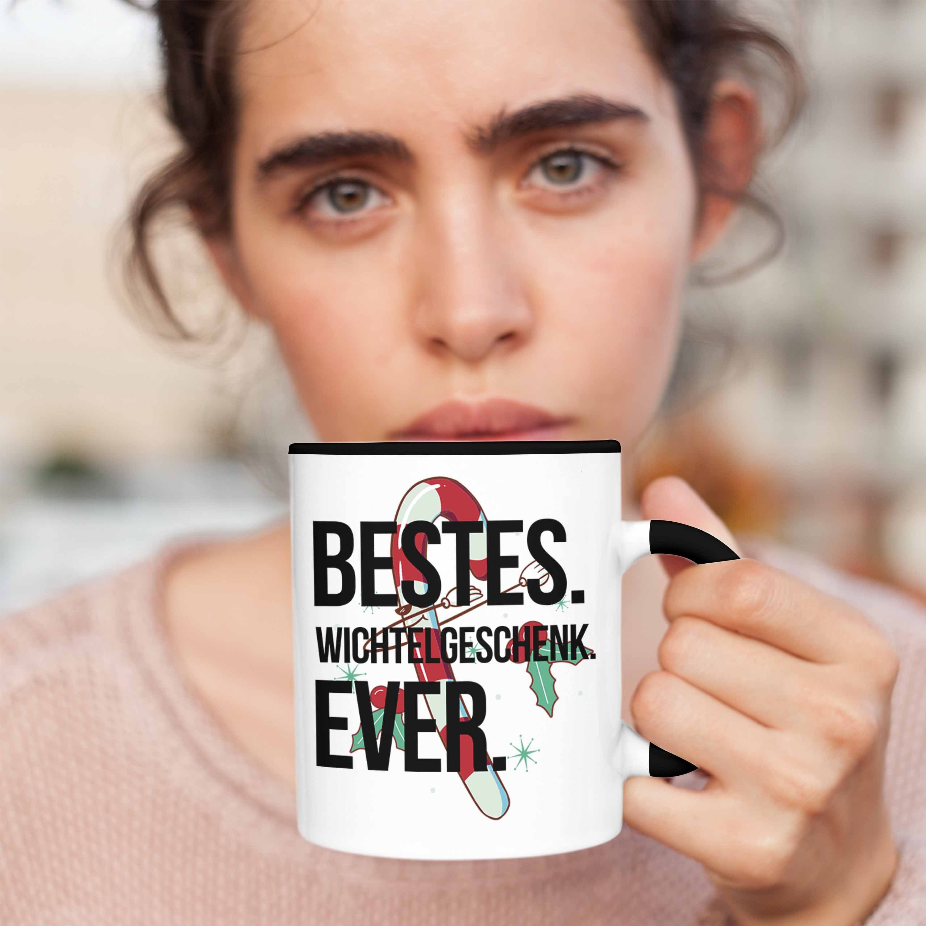 Wichteln für Geschenk Kollegen Trendation Weihnach Schwarz Frauen Schrott-Wichtelgeschenk Tasse