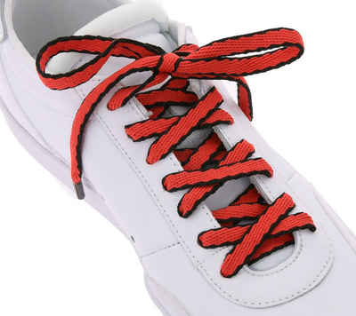 Tubelaces Schnürsenkel TubeLaces Schuhe Schnürbänder zweifarbige Schnürsenkel Schuhbänder Rot/Schwarz