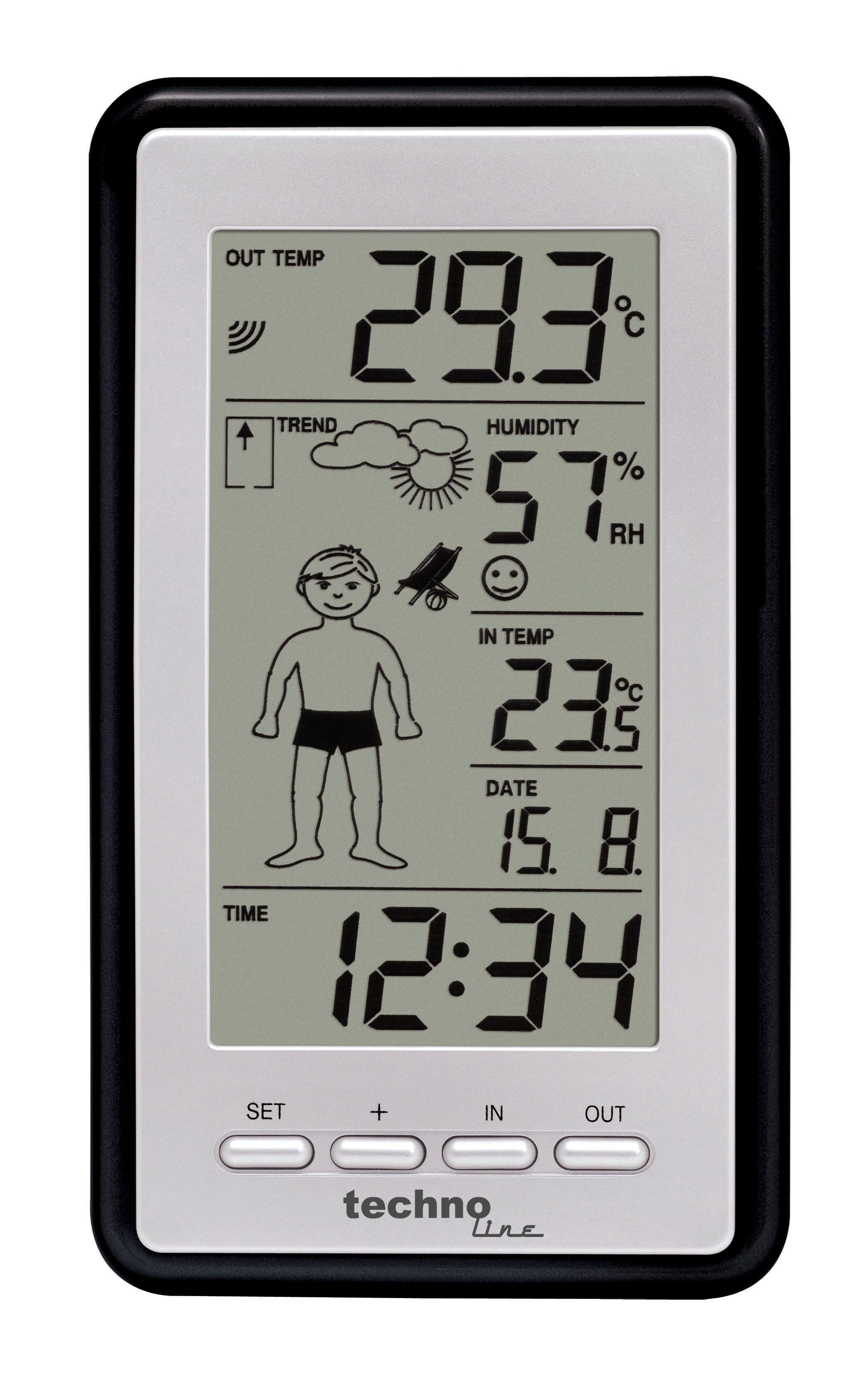 zieht Außensender, Wetterstation Wettermännchen Wetter dem sich entsprechend WS an) technoline (inklusive 9632