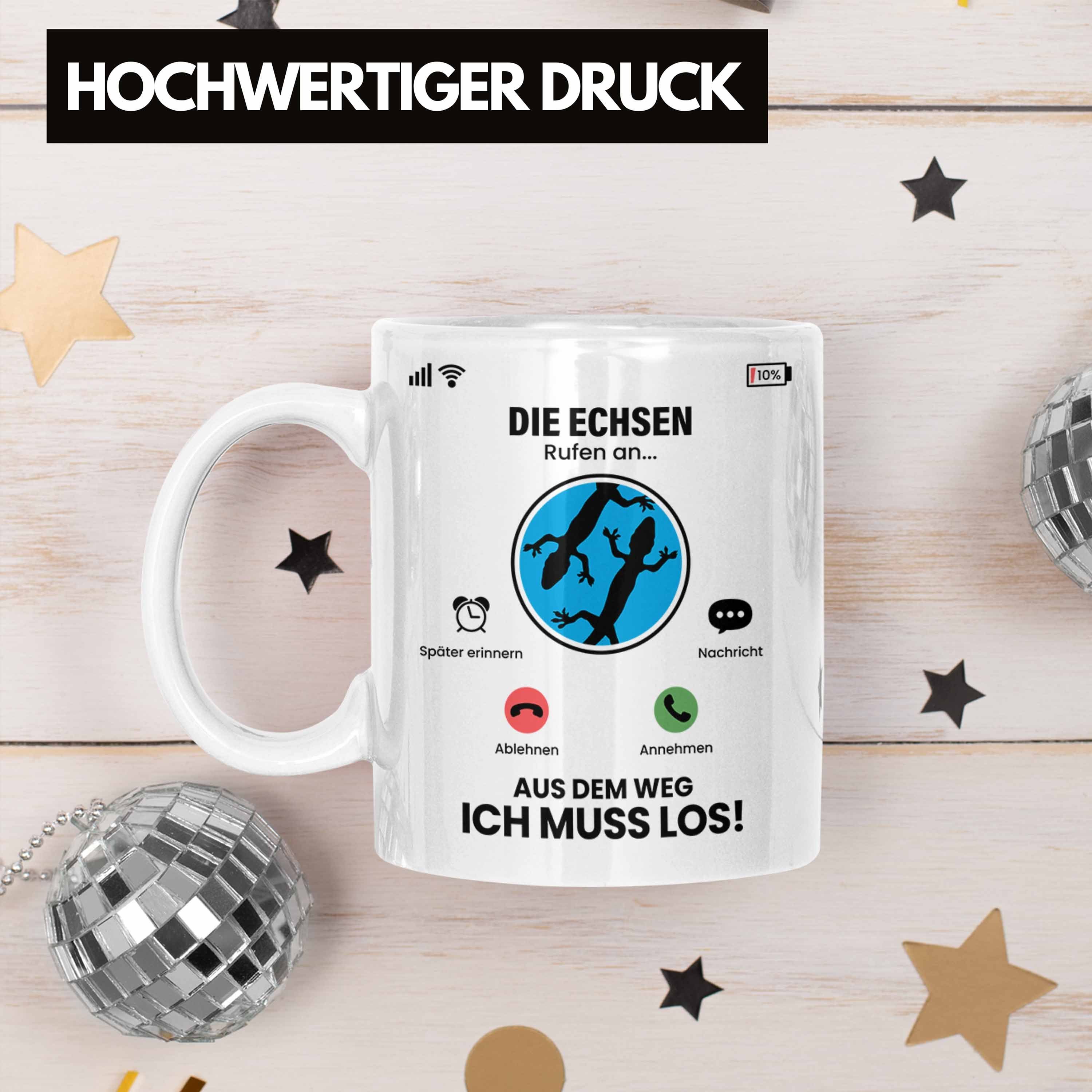 für Geschen Die Echsen Geschenk Besitzer Züchter Trendation Rufen Tasse Weiss An Tasse Echsen