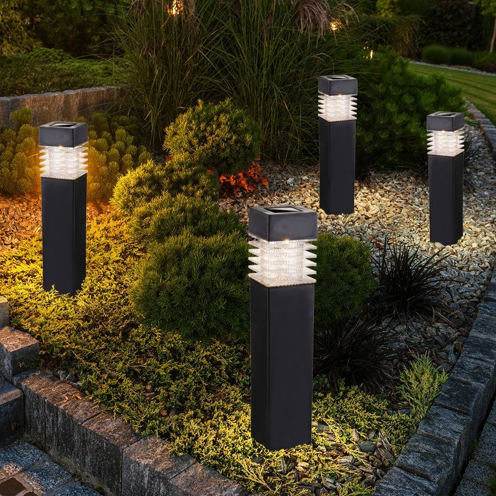 Gartenlampen LED Außenleuchten Solarleuchten Stehlampen Warmweiß, LED-Leuchtmittel Außen-Stehlampe, verbaut, fest Globo
