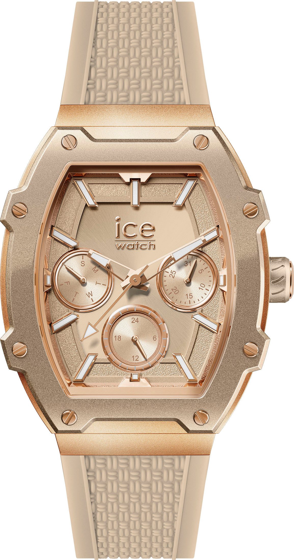 ice-watch Multifunktionsuhr ICE boliday - Steel - Medium - MT 023899, Quarzuhr, Armbanduhr, Damenuhr, analog, Silikonarmband, Datum
