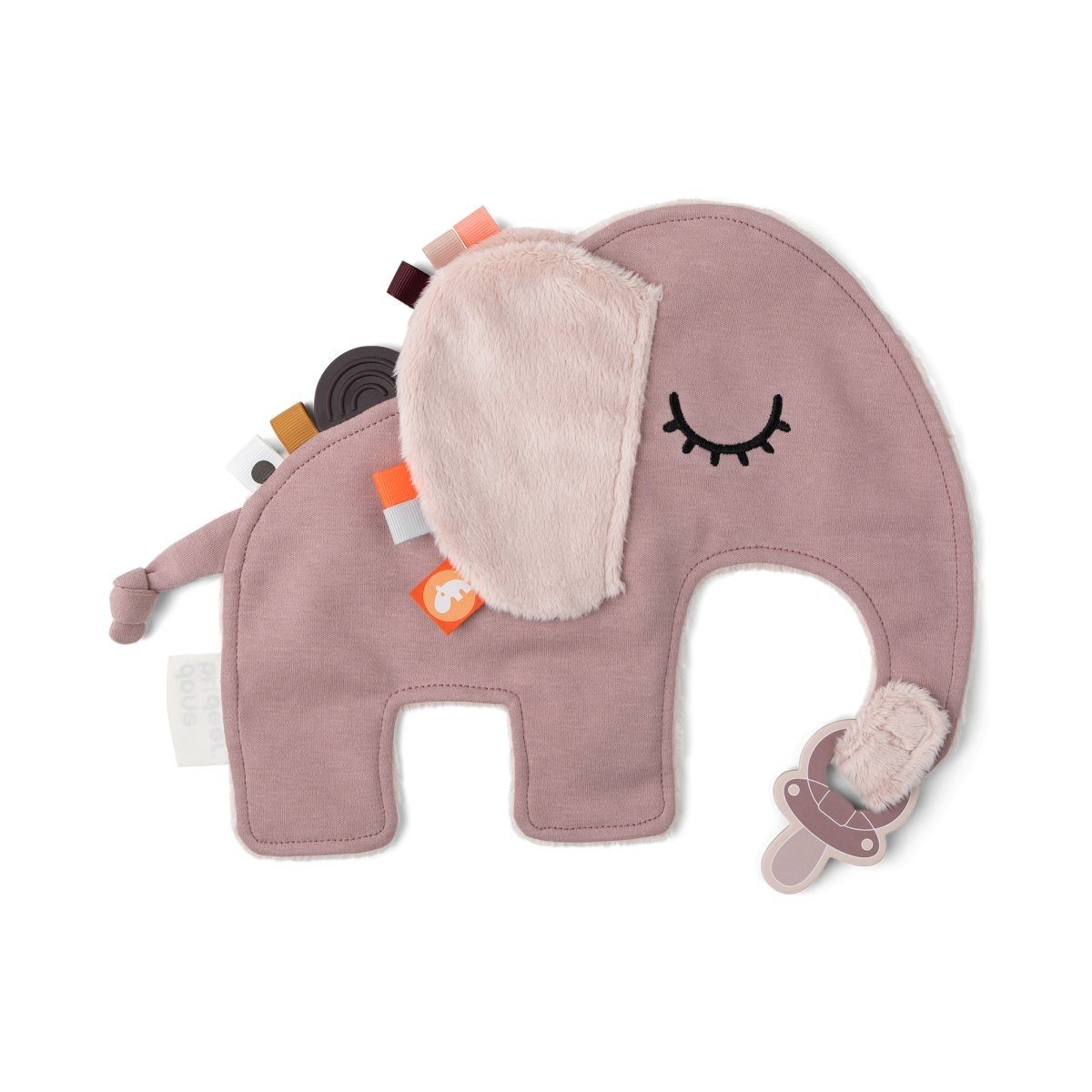 Done by Deer Schmusetuch Elphee Rosa Elefant 25x20cm Kuscheltuch Beißring Schnullerbefästigung, ab Geburt