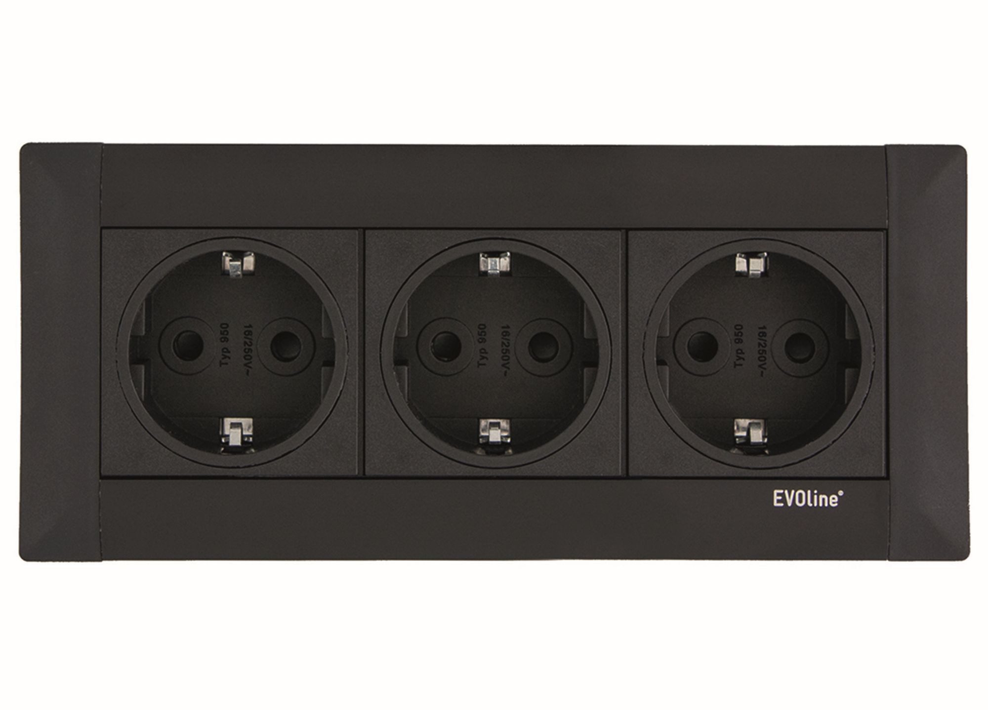 Schulte Elektrotechnik Einbausteckdose Küche EVOline Frame Dock 3-fach Küchensteckdose Einbau Einbau-Tischsteckdose