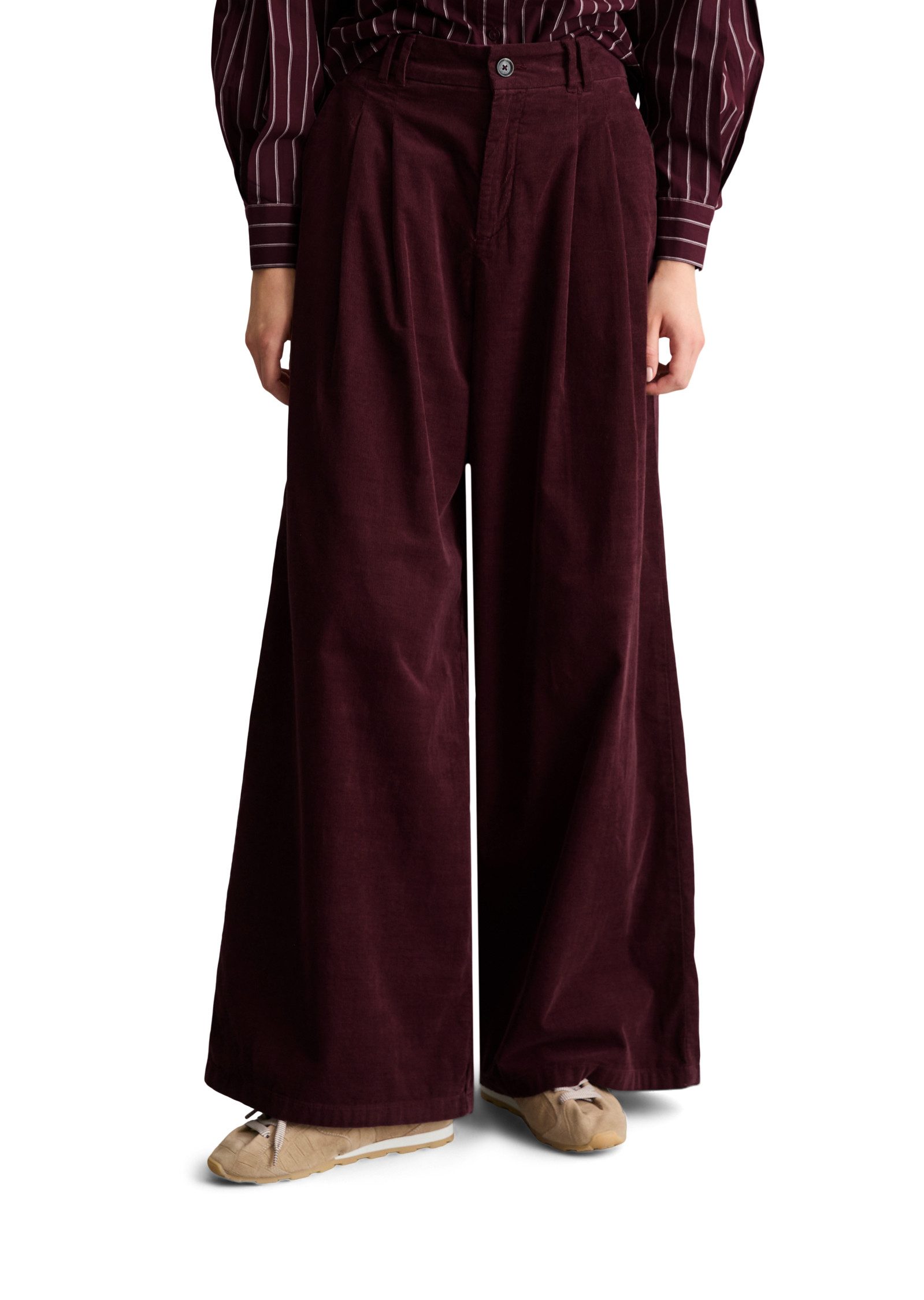 Marc O'Polo DENIM Cordhose Bundfalten, wide aus Organic Cotton