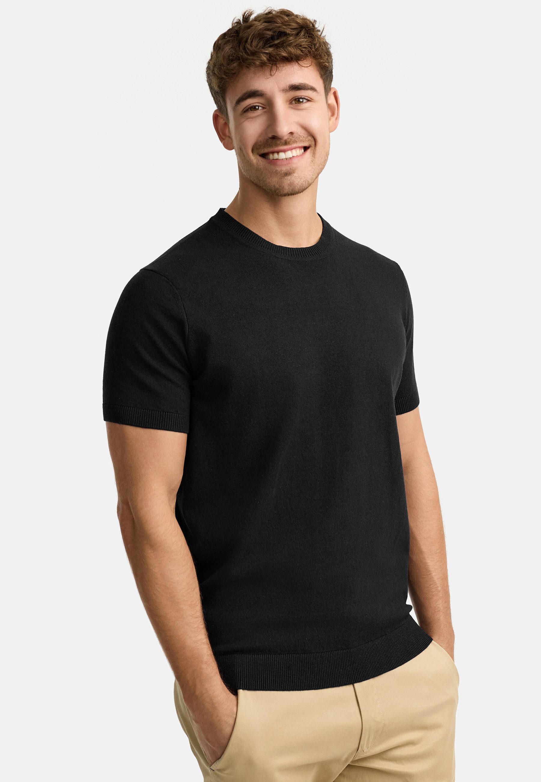 Indicode T-Shirt Herren INVasko Shirt Tee Herrenshirt T-Shirt Feinstrick mi günstig online kaufen
