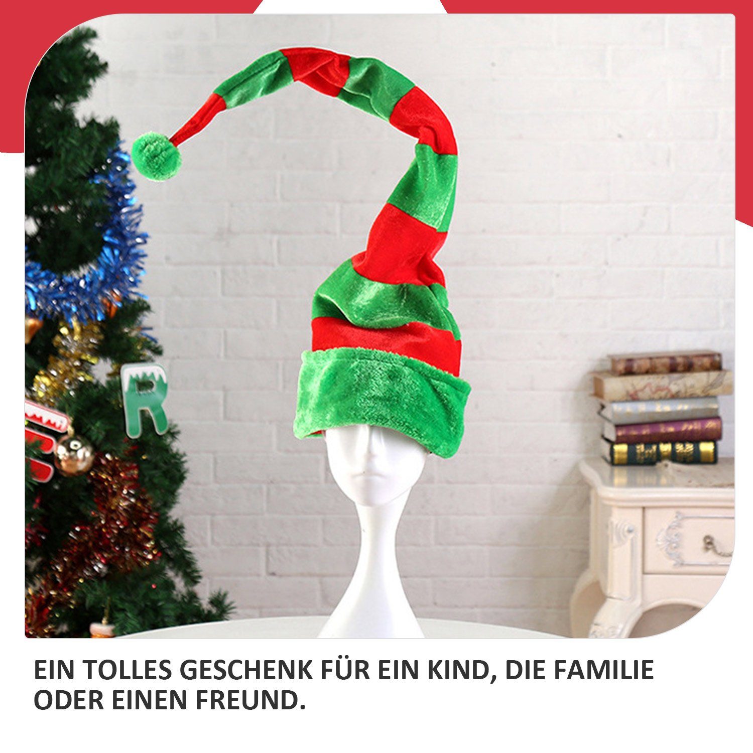 MAGICSHE Filzhut Hut lange Plüschhüte Elf Kostüm Weihnachten