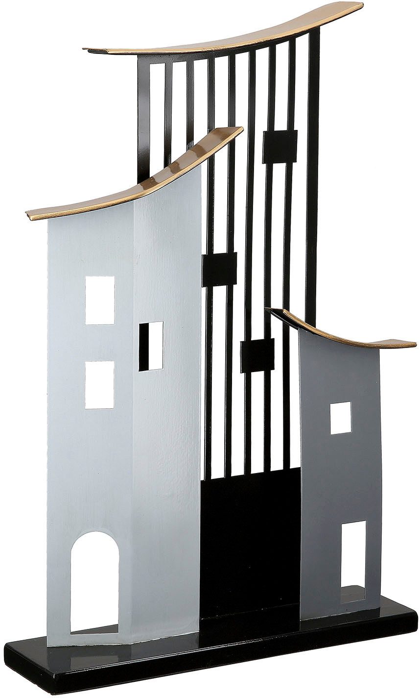Casablanca by Gilde Dekoobjekt Standrelief Haus Metropolitan grau; schwarz H. 47,5 cm (1 St)