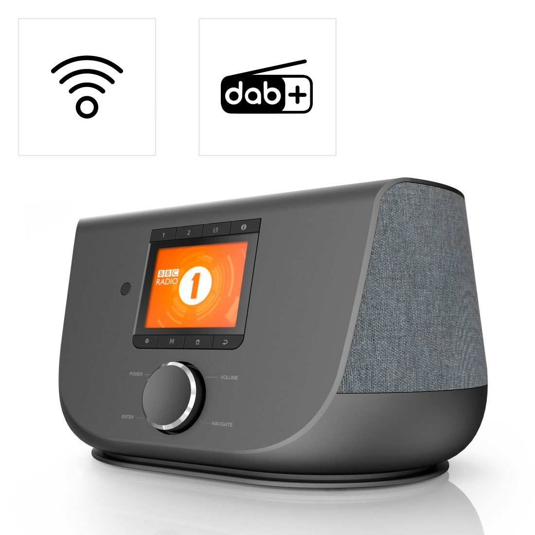 W) DIR3300SBT Internetradio, (DAB) 20 (DAB), schwarz Digitalradio (Digitalradio Digitalradio Hama FM/DAB/DAB+/Internetradio/App/Bluetooth® FM-Tuner,