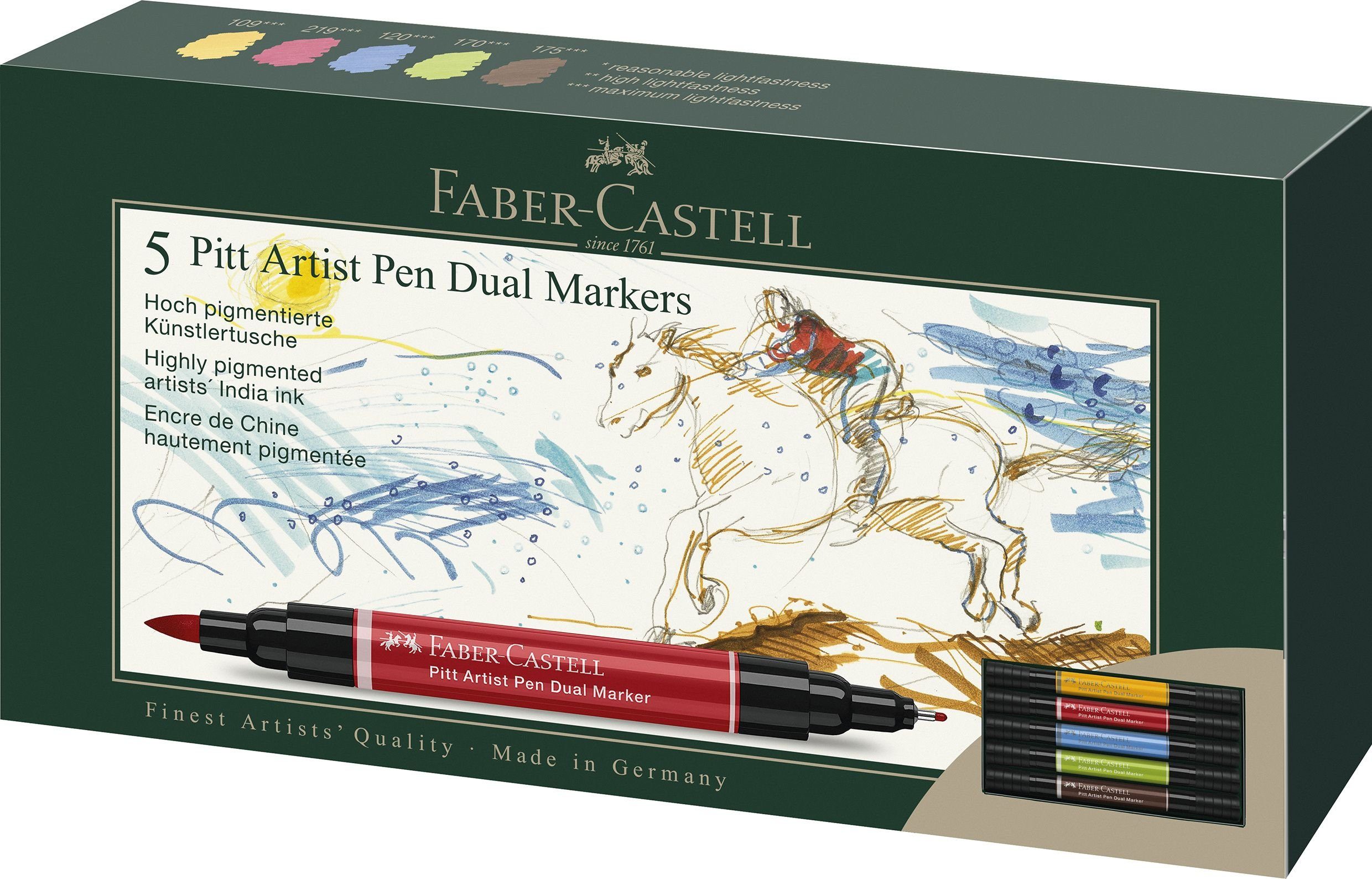 Tuschefüller-Set farbsortiert PAP Tintenpatrone 0,8 Dual mm Faber-Castell FABER-CASTELL