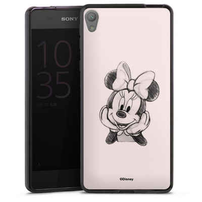 DeinDesign Handyhülle Minnie Mouse Offizielles Lizenzprodukt Disney Minnie Posing Sitting, Sony Xperia E5 Silikon Hülle Bumper Case Handy Schutzhülle