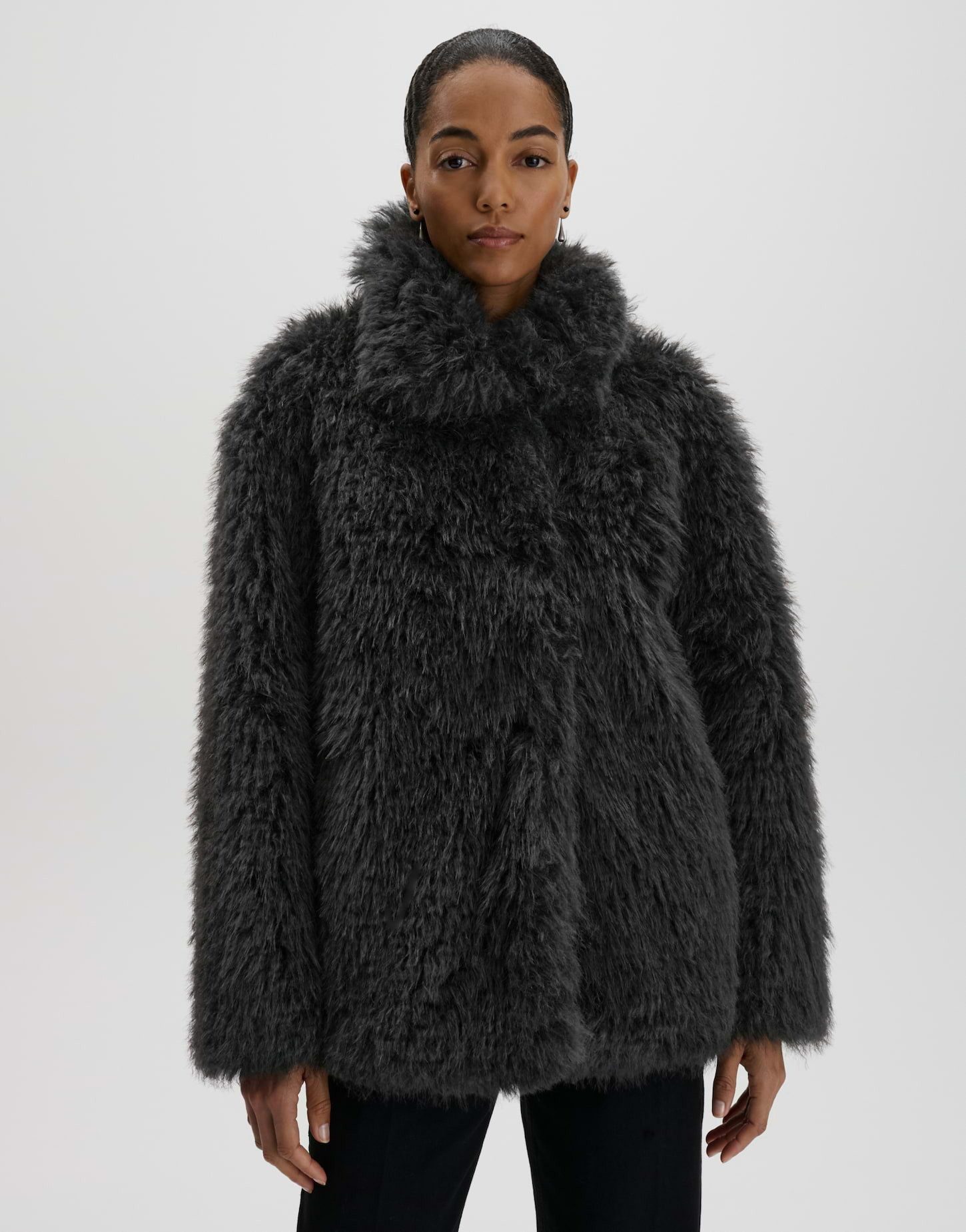 someday Kurzjacke Venila aus weicher Webware Gerader Schnitt mit Umlegekragen und markanten Druckknöpfen