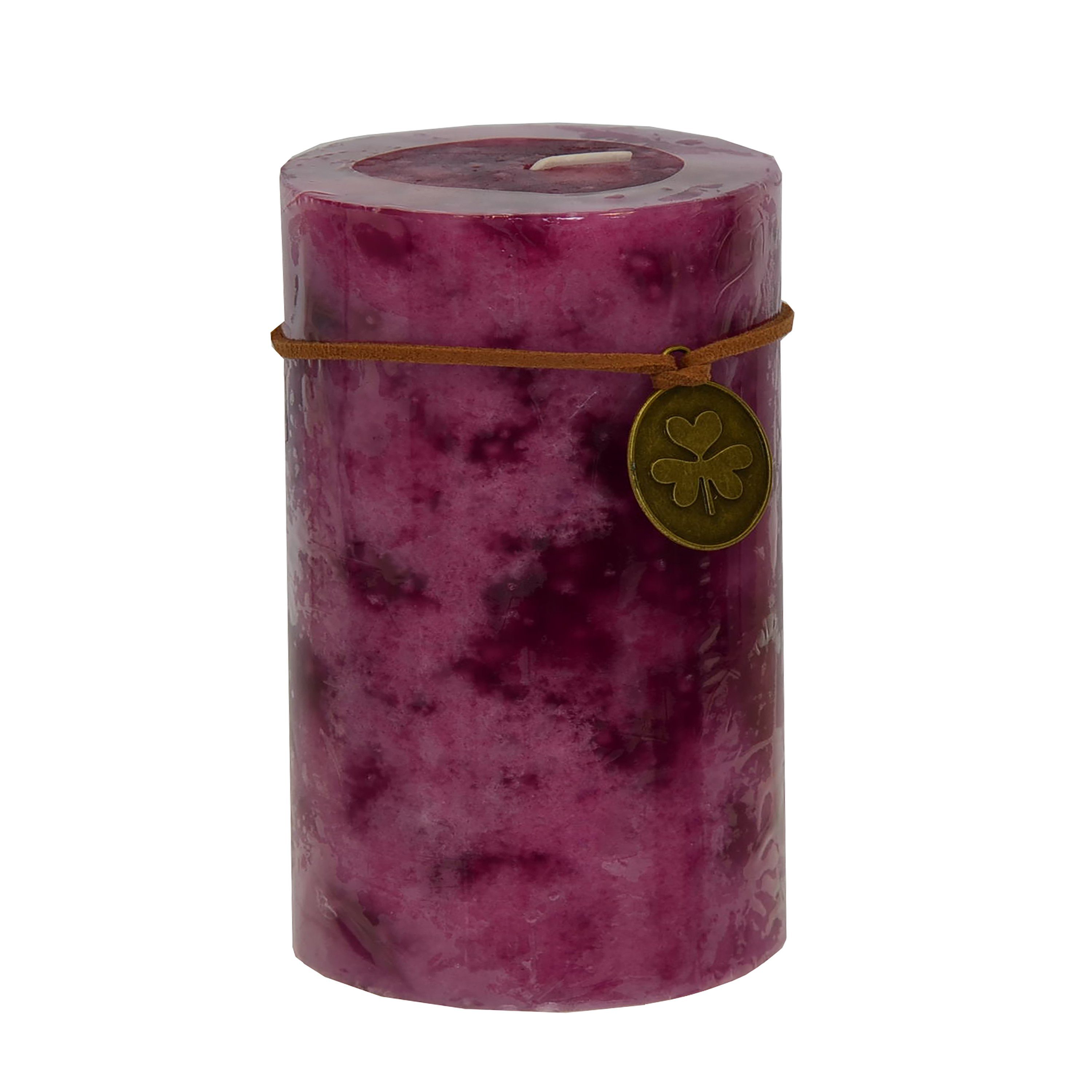 B&S Stumpenkerze Trendkerze durchgefärbt marmoriert mauve günstig online kaufen