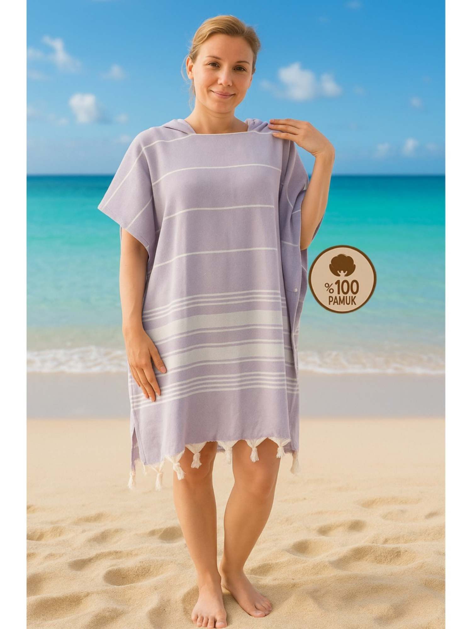 Nisan Badetücher, 100 % Baumwolle Strandponcho günstig online kaufen