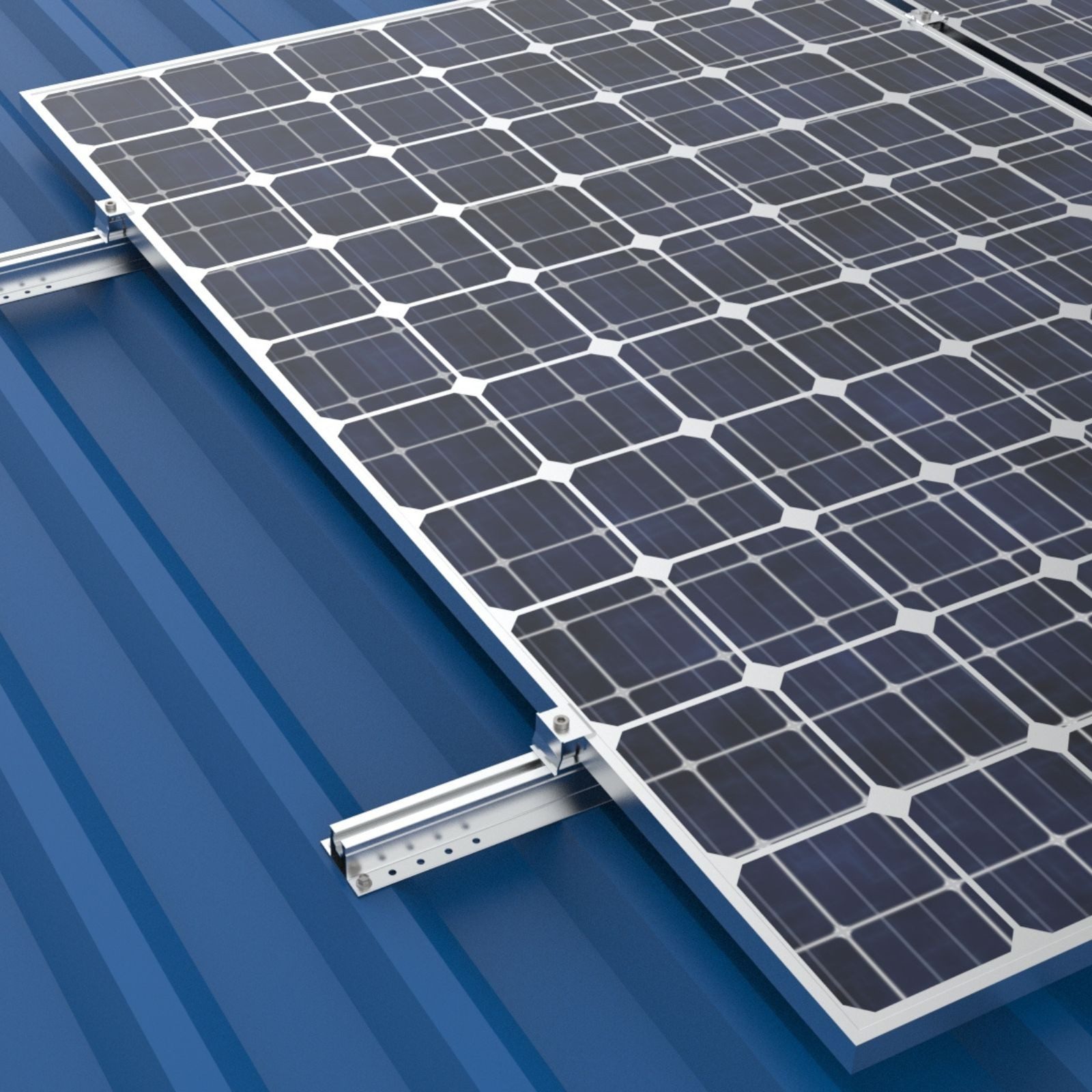smartEC Solarmodul-Halterung Montagesystem für Trapezblech 4 Solarmodule 1-reihige Verlegung – Bild 2 von 5