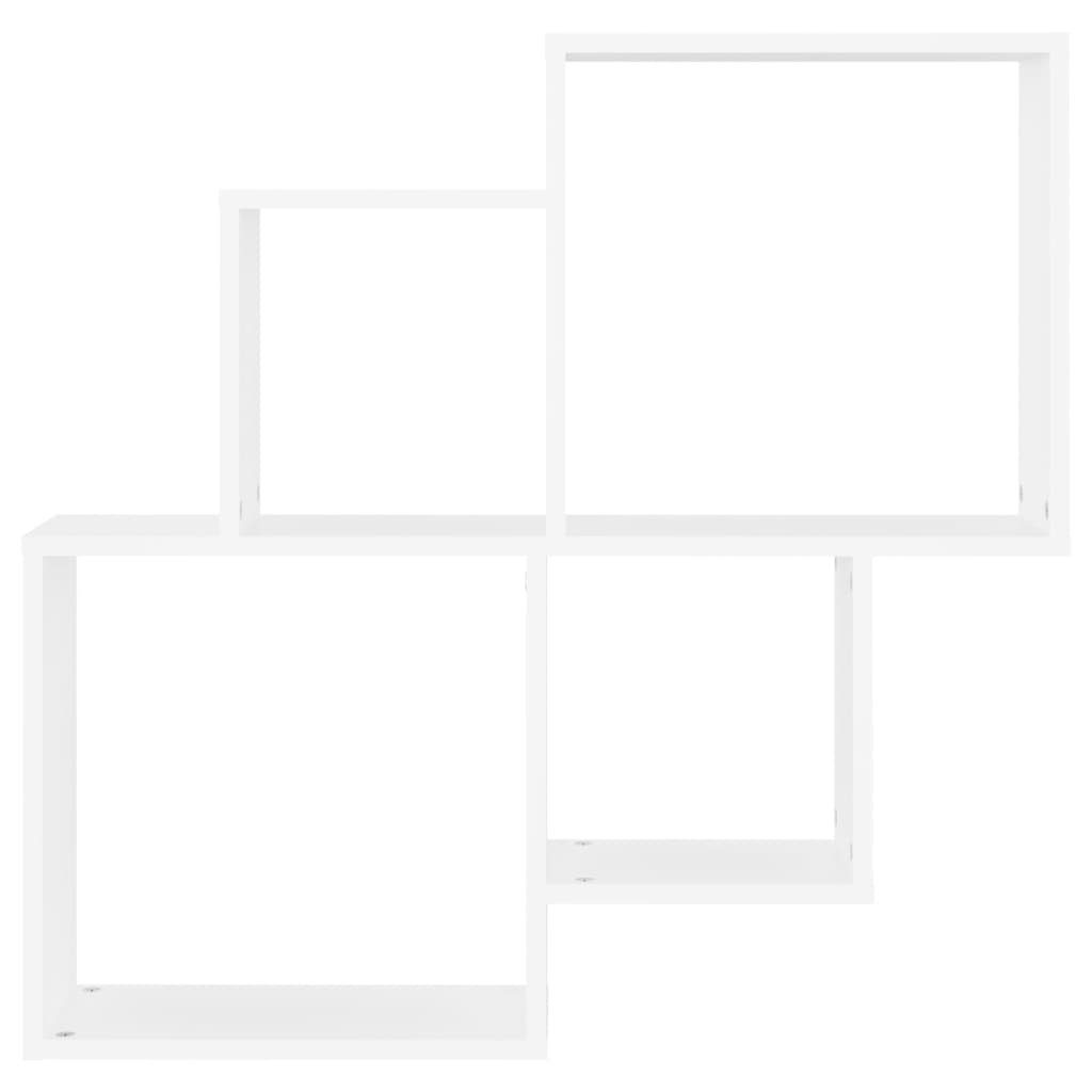 furnicato Regalwürfel Würfel-Wandregal 80x15x78,5 cm Weiß aus Holzwerkstoff
