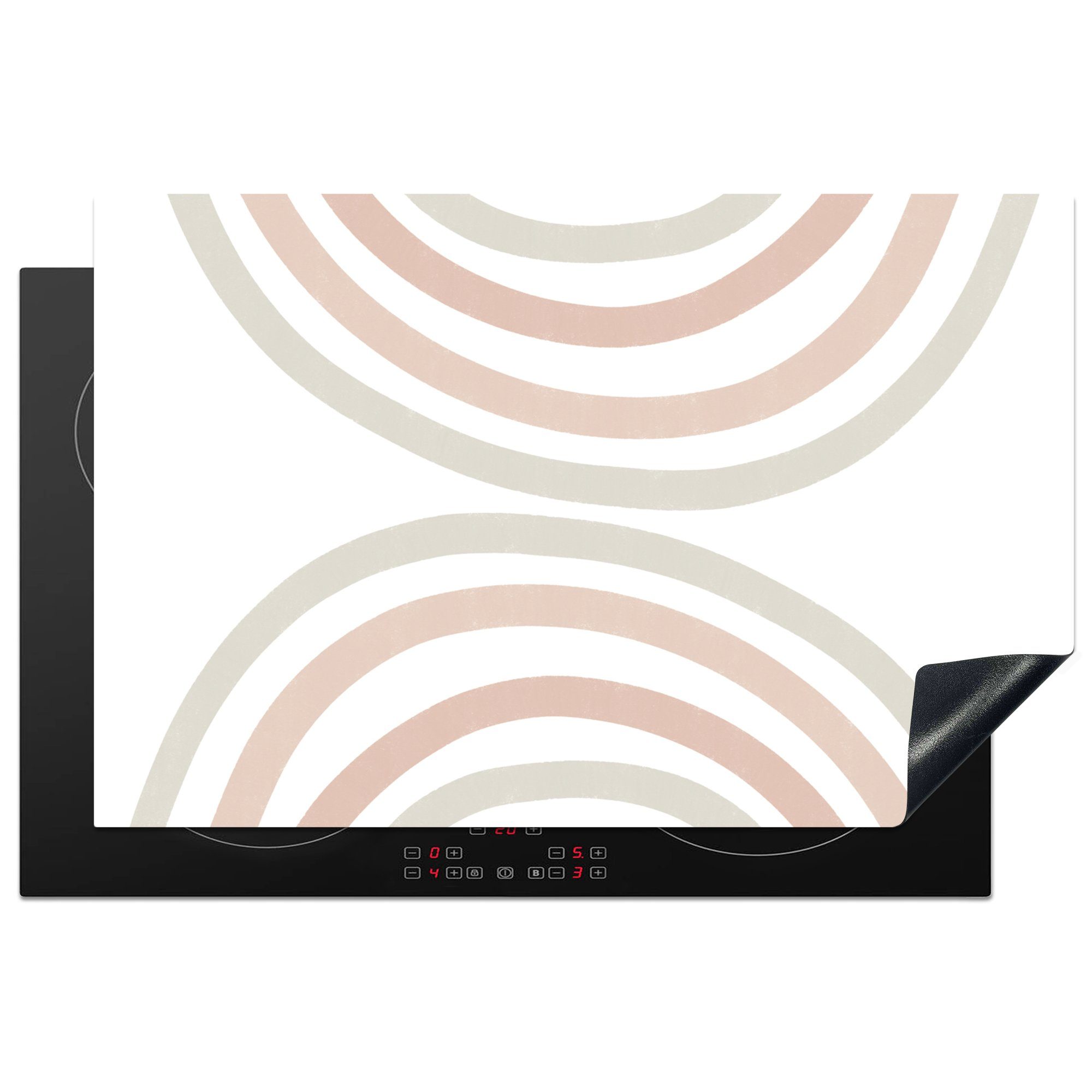 MuchoWow Herdblende-/Abdeckplatte Regenbogen - Design - Pastell, Vinyl, (1 tlg), 81x52 cm, Induktionskochfeld Schutz für die küche, Ceranfeldabdeckung