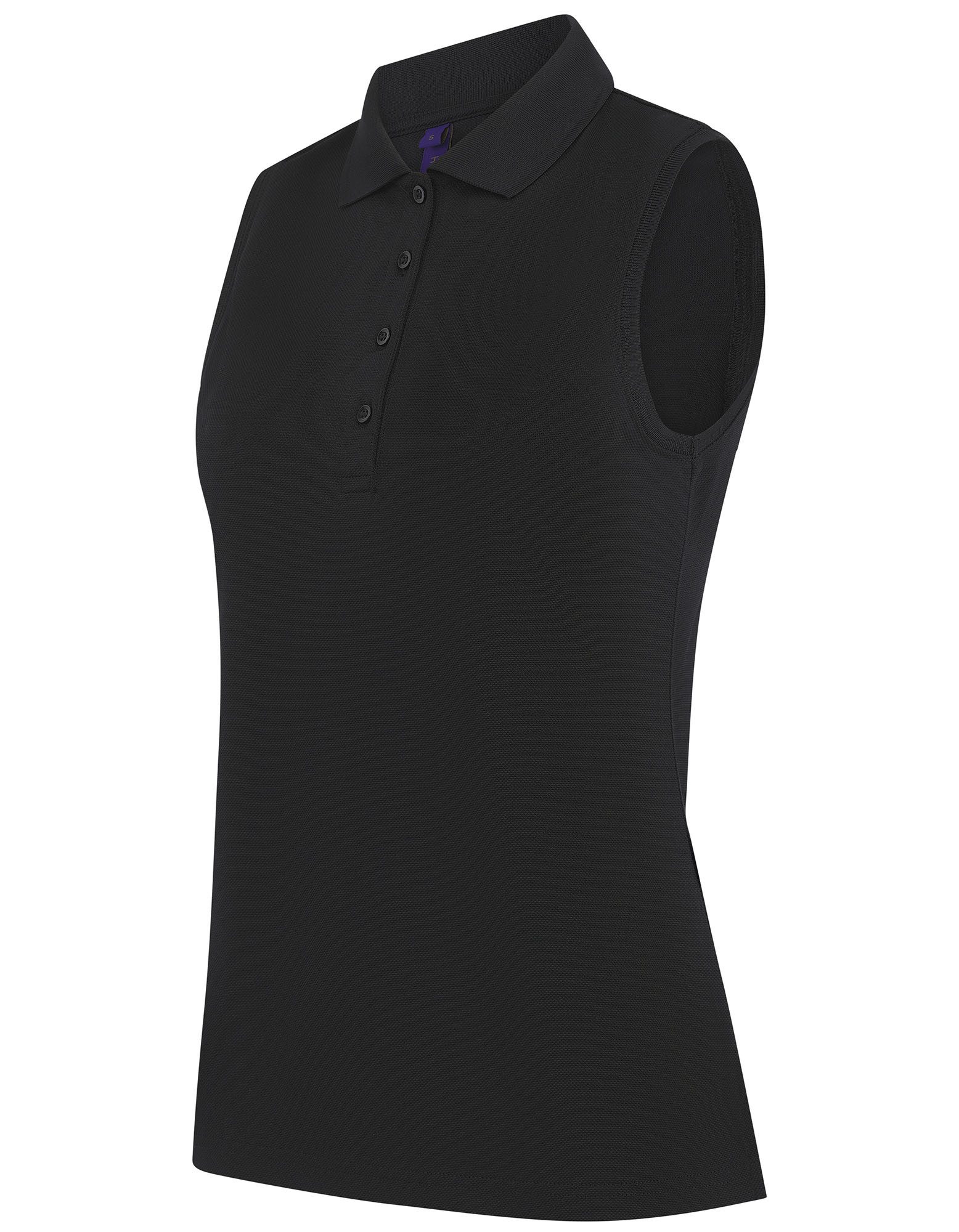Henbury Rundhalsshirt Ladies´ Sleeveless Coolplus® Polo Shirt Damen Poloshirt – Bild 4 von 4