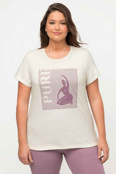 Ulla Popken Rundhalsshirt Yoga-T-Shirt Rundhals PURE Halbarm Biobaumwolle