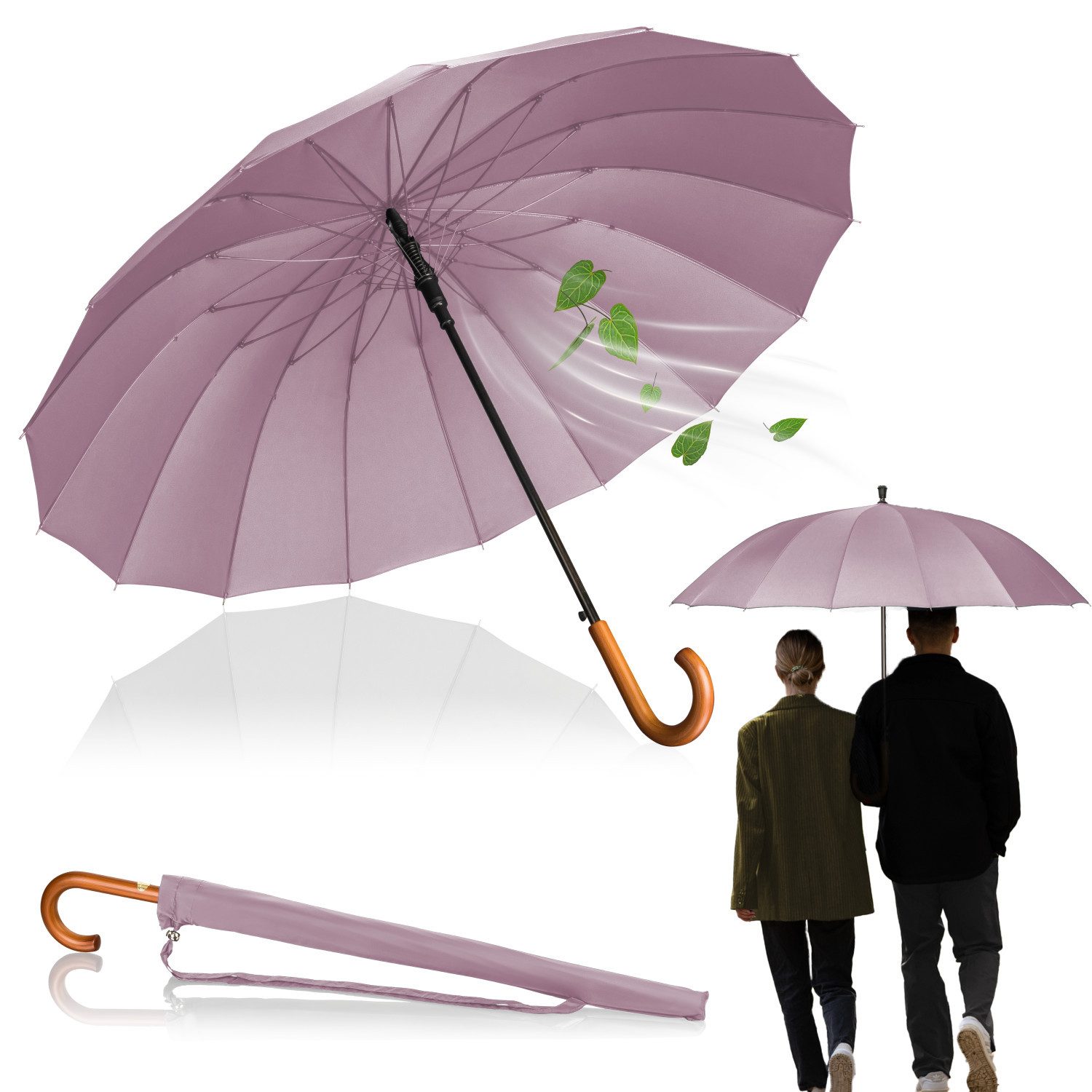 Logan & Barnes Stockregenschirm Edinburgh, Gummierte Spitze