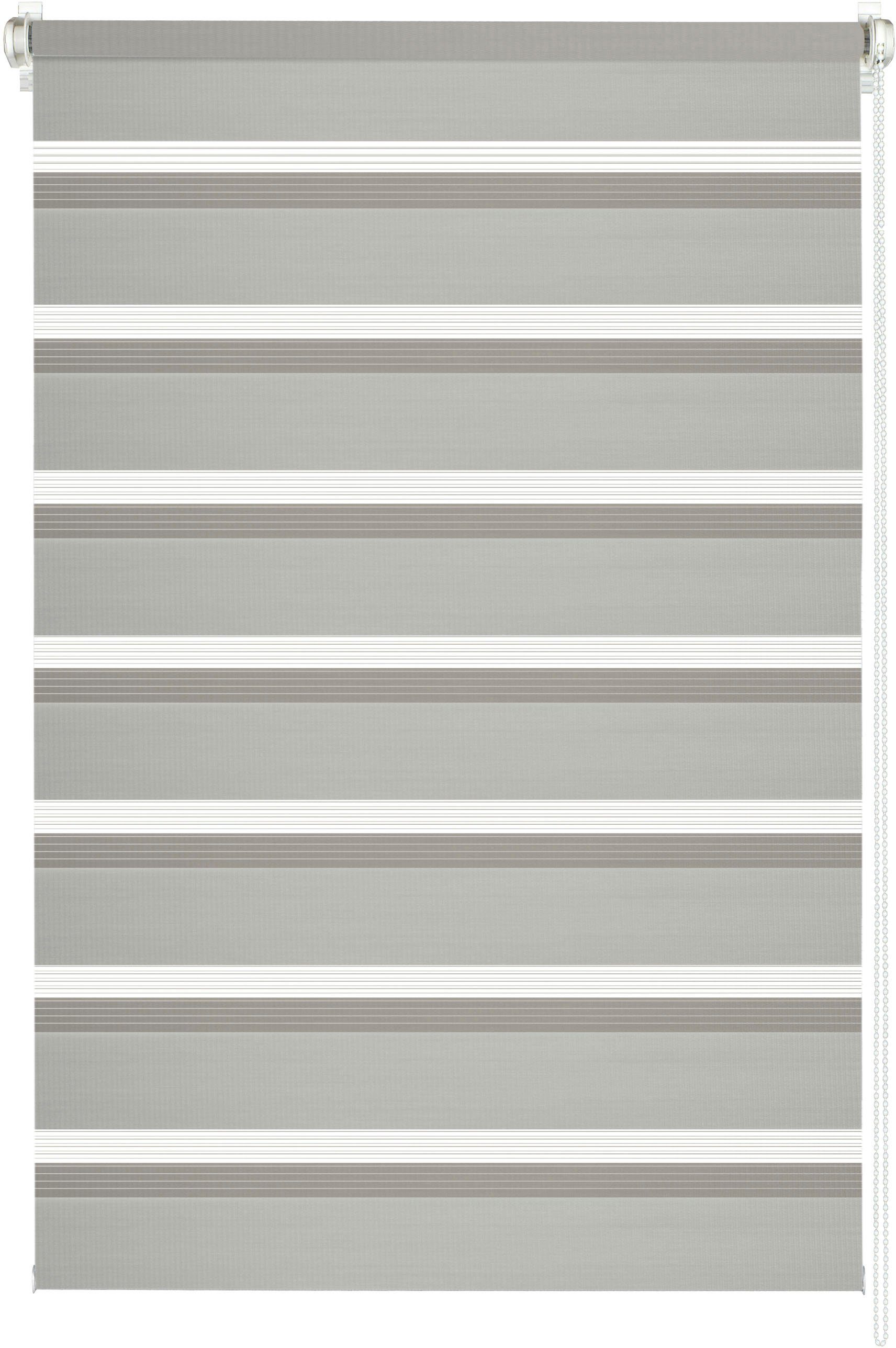 Doppelrollo Easyfix, GARDINIA, halbtransparent, mit Bohren/ohne Bohren, freihängend, segmentweise gewebter Stoff