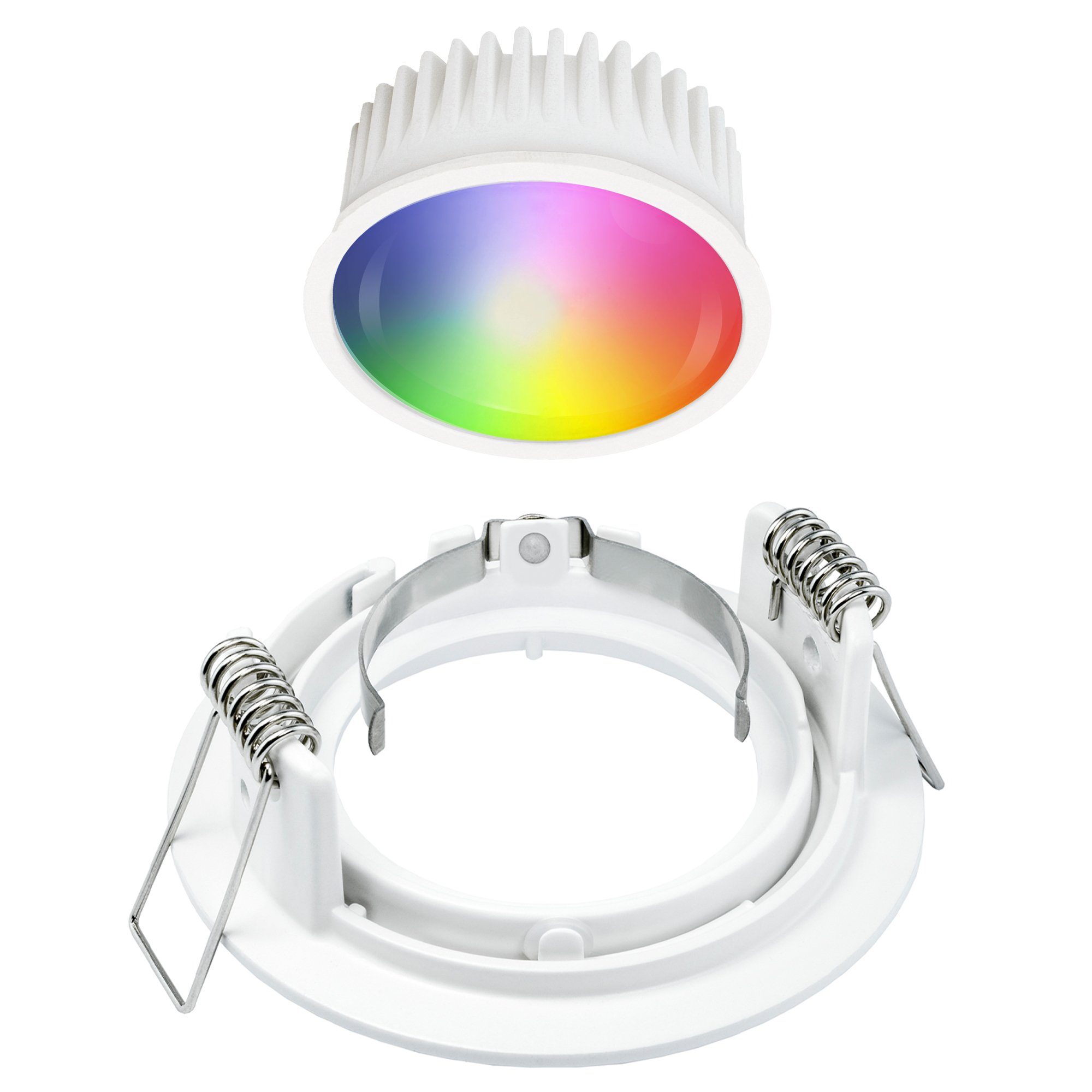 linovum LED Einbaustrahler Extra Smart weiss inkl. flacher Einbaustrahler inklusive inklusive, Leuchtmittel GU10, rund WLAN LED Leuchtmittel