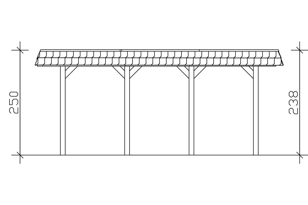 Skanholz Doppelcarport Spreewald, BxT: 585x589 grün cm, 215 cm Einfahrtshöhe