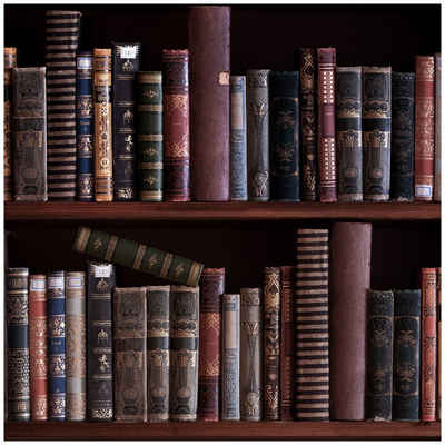 Wallario Acrylglasbild, Bücherregal mit alten Büchern, in verschiedenen Ausführungen