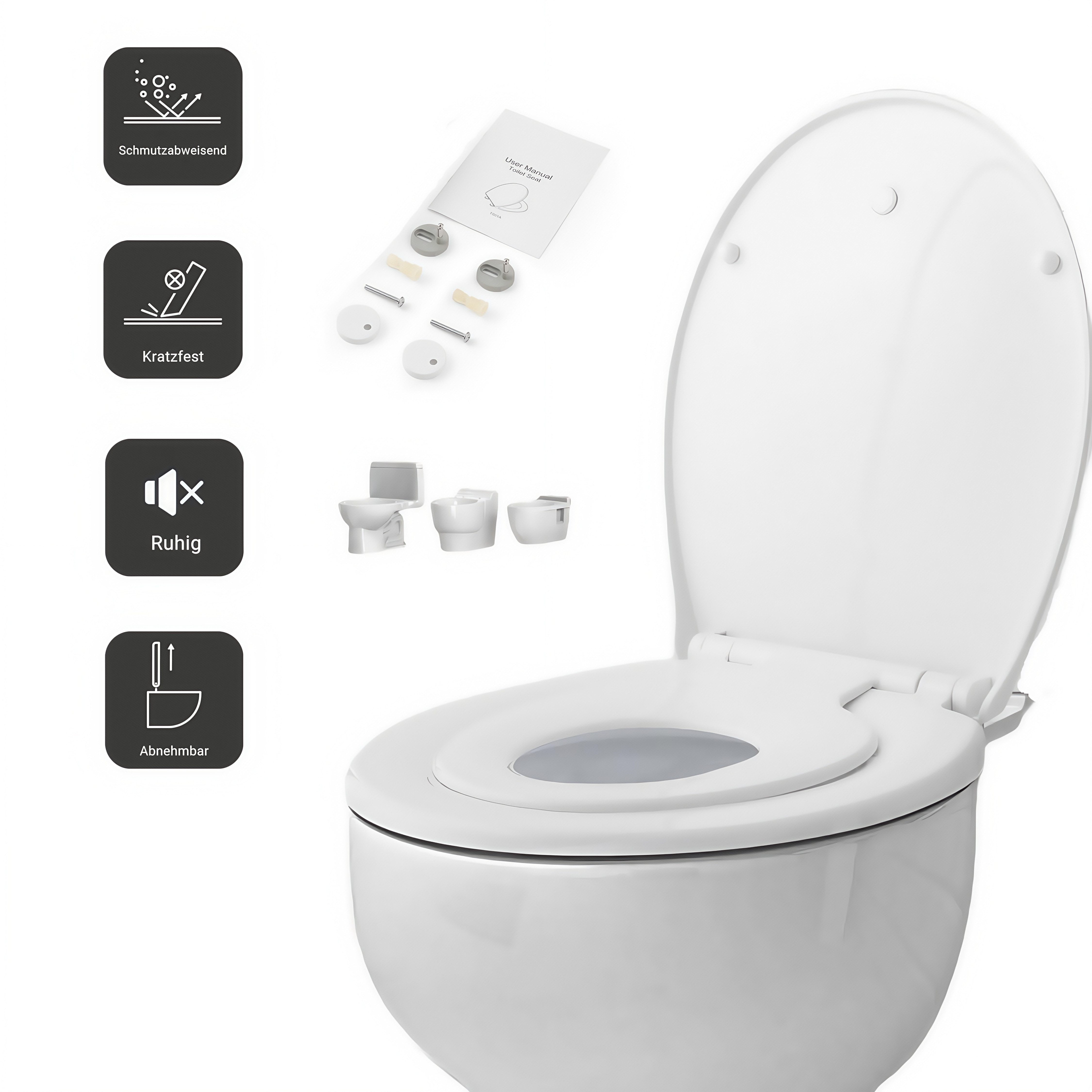 Tooluck WC-Sitz für Familien mit Sanftschließfunktion günstig online kaufen