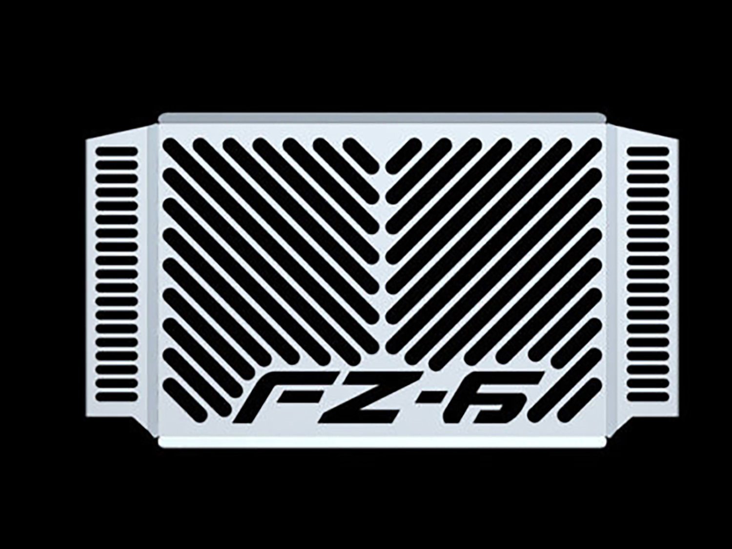 für 2004-06 FZ Motorradkühlerabdeckung ZIEGER / Yamaha silber, Kühlerabdeckung BJ Fazer 6 Motorrad-Additiv Logo