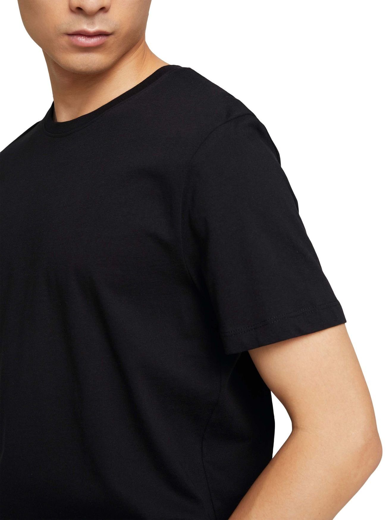 Basic Set TOM T-Shirt Schwarz TAILOR (4-tlg) in 5300 4-er T-Shirt