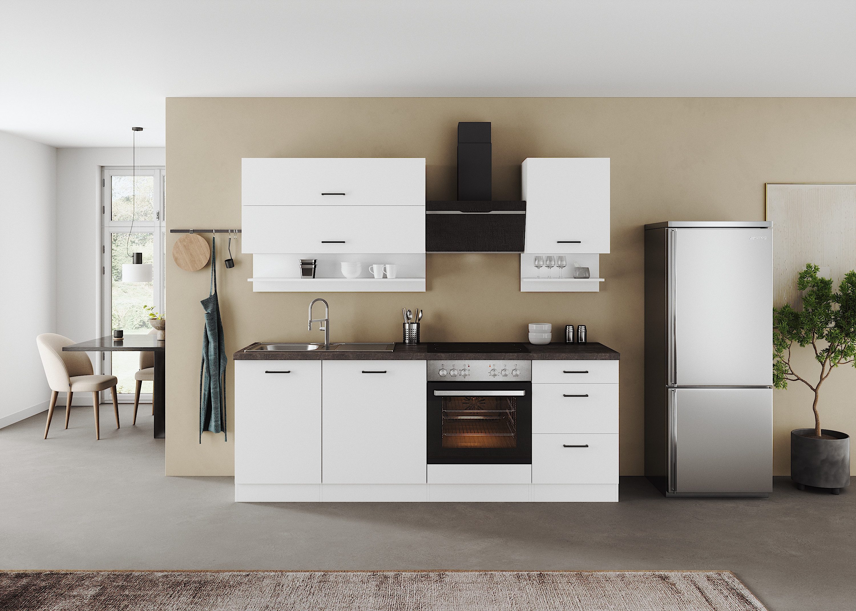 KOCHSTATION Küchenzeile KS-Frieda Breite 220 cm, wahlweise mit E-Geräten, m günstig online kaufen