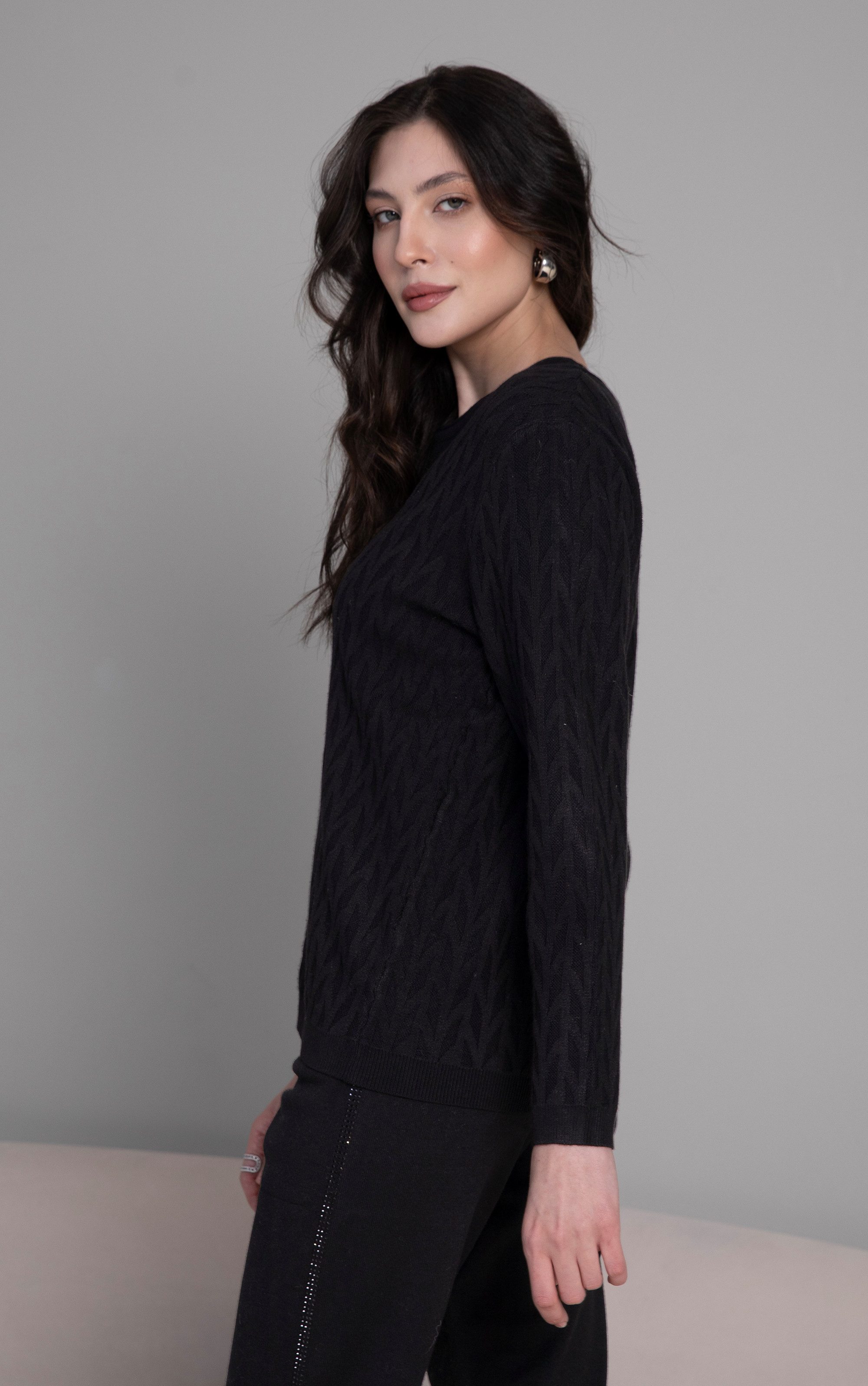 Passioni Strickjacke Twinset in Schwarz mit günstig online kaufen