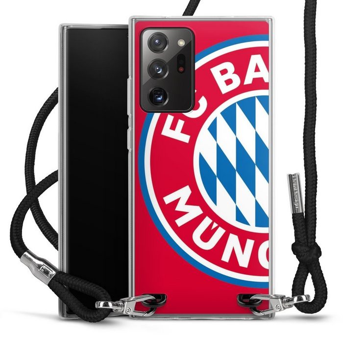 DeinDesign Handyhülle FC Bayern München Offizielles Lizenzprodukt FCB Großes FCB Logo Rot Samsung Galaxy Note 20 Ultra Handykette Hülle mit Band Cover mit Kette
