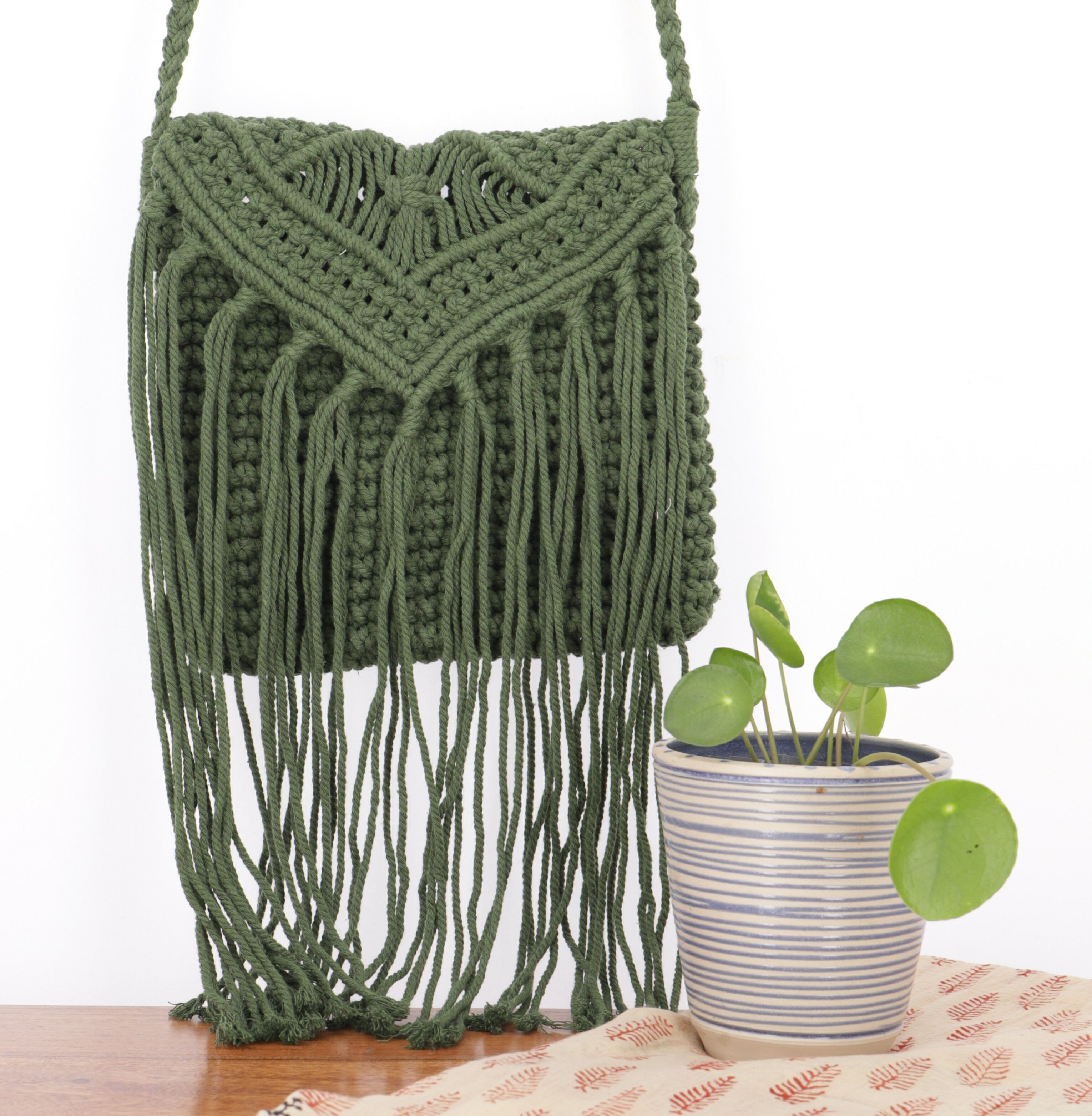 Guru-Shop Schultertasche Makramee Umhängetasche, Boho Schultertasche günstig online kaufen