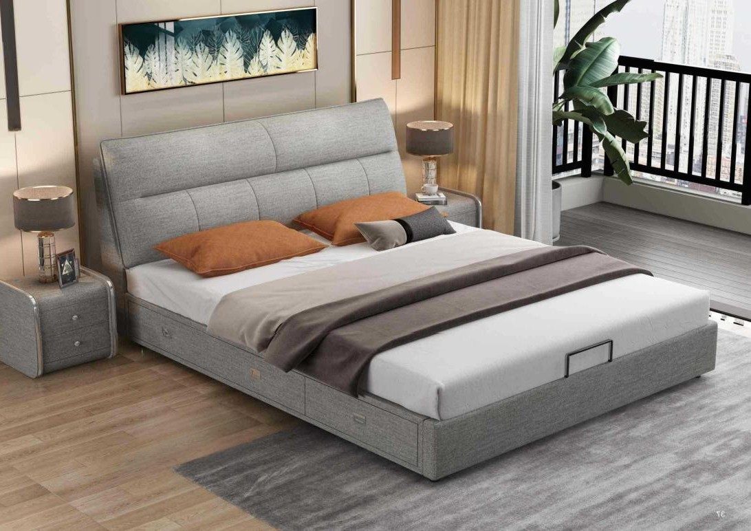 Xlmoebel Polsterbett Luxuriöses Lederbett im modernen Hotelstil für entspannte Nächte (1-tlg., Bett), Hergestellt in Europa