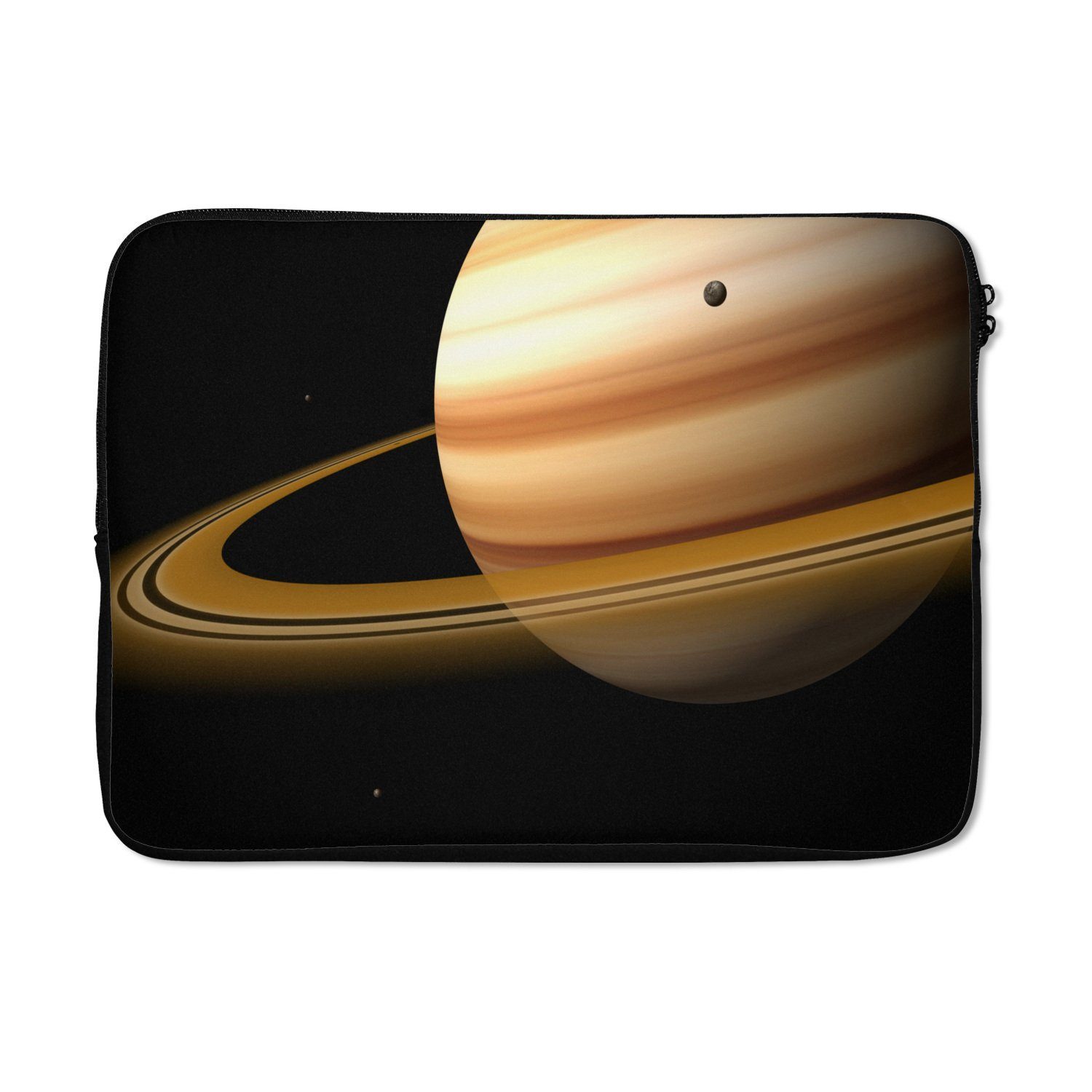 MuchoWow Laptop-Hülle »Saturn mit seinem Ring und einem Mond« 13.3 Zoll,  Laptopsleeve, weiches Innenfutter zum Schutz Kratzern, Laptoptasche