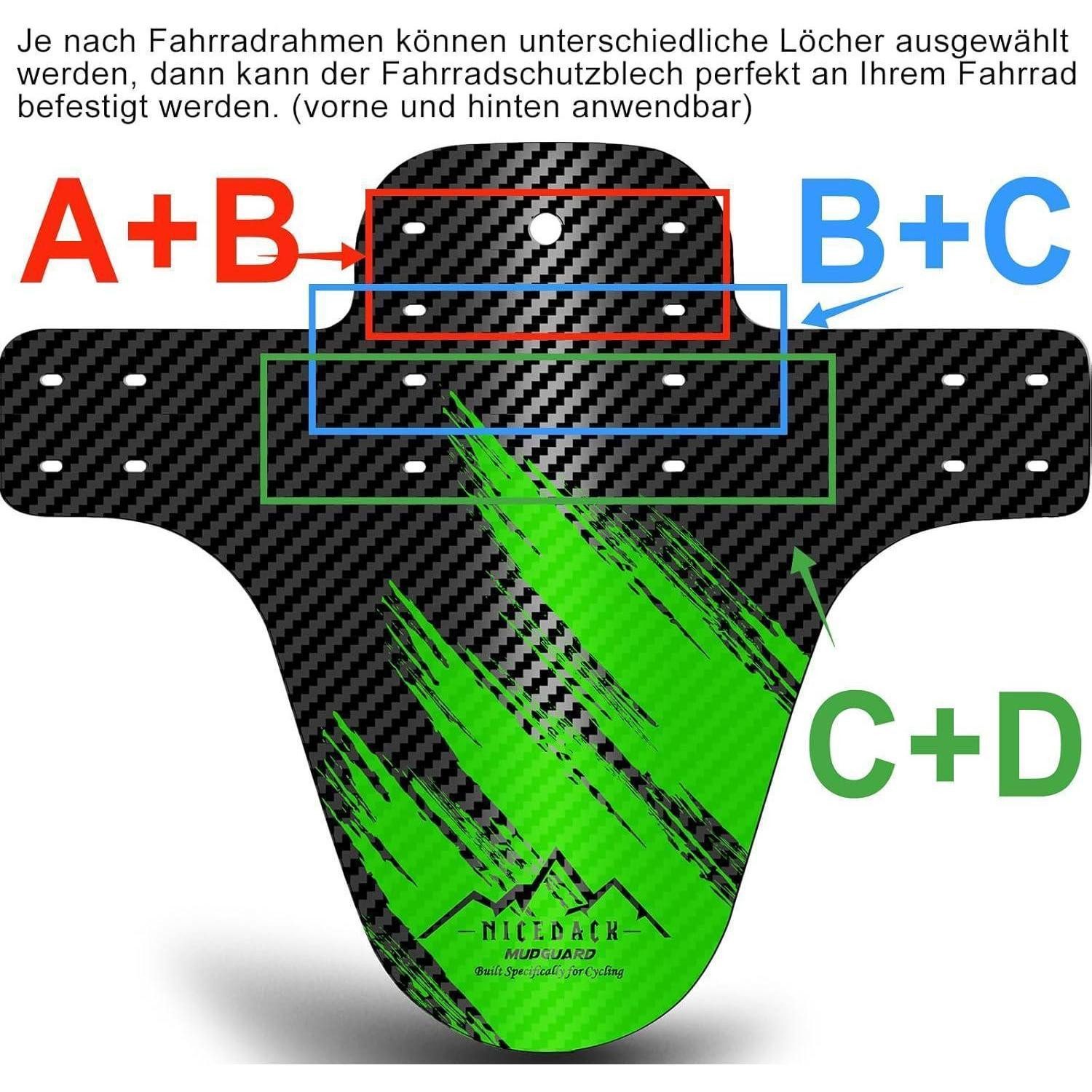 LuxusKollektion Schutzblech Schutzbleche MTB Spritzschutz Vorne Hinten GrüN