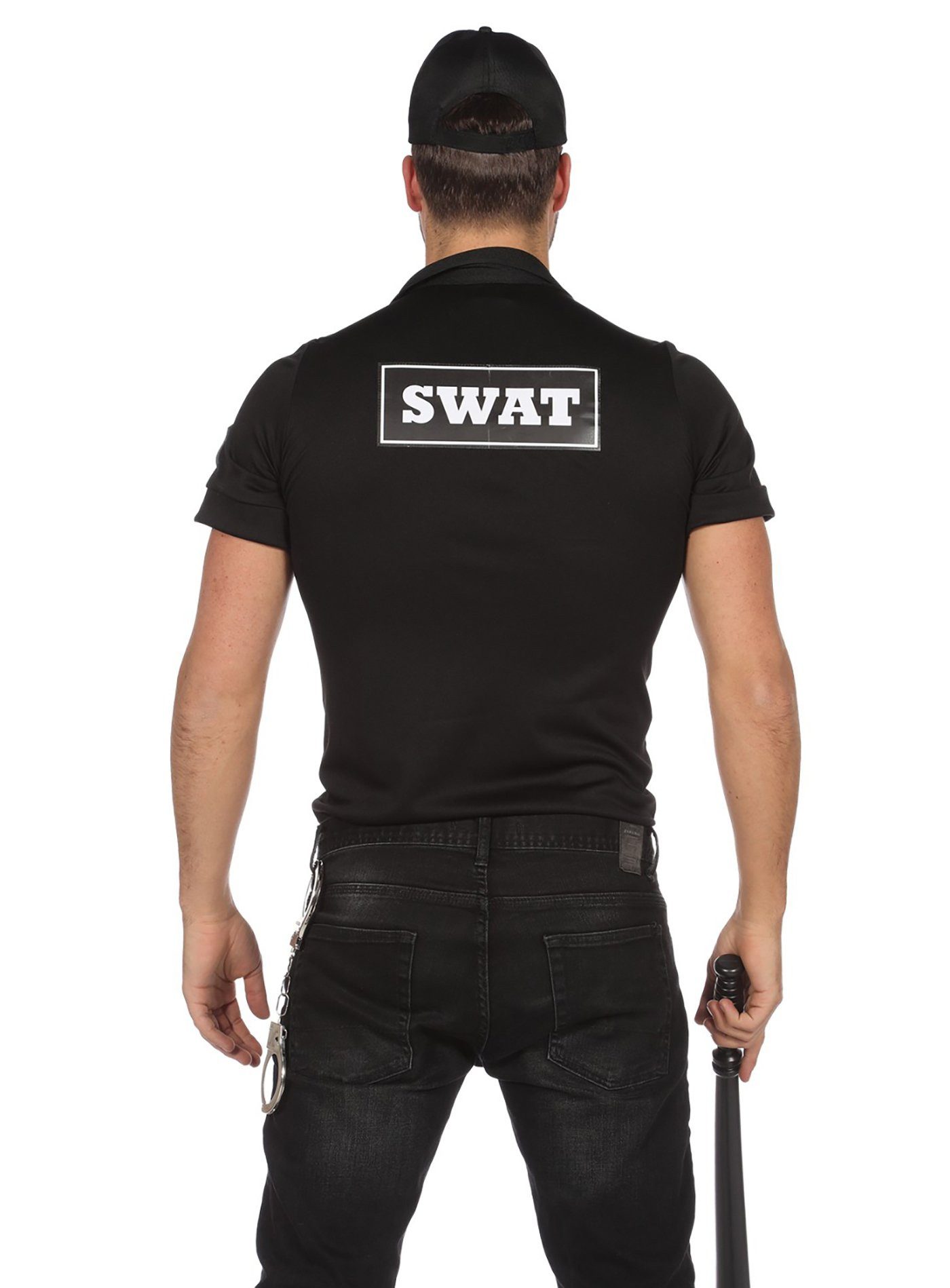 Metamorph Polizei-Kostüm SWAT Shirt für Herren, Hemd im Stil der Polizei-Sondereinheit