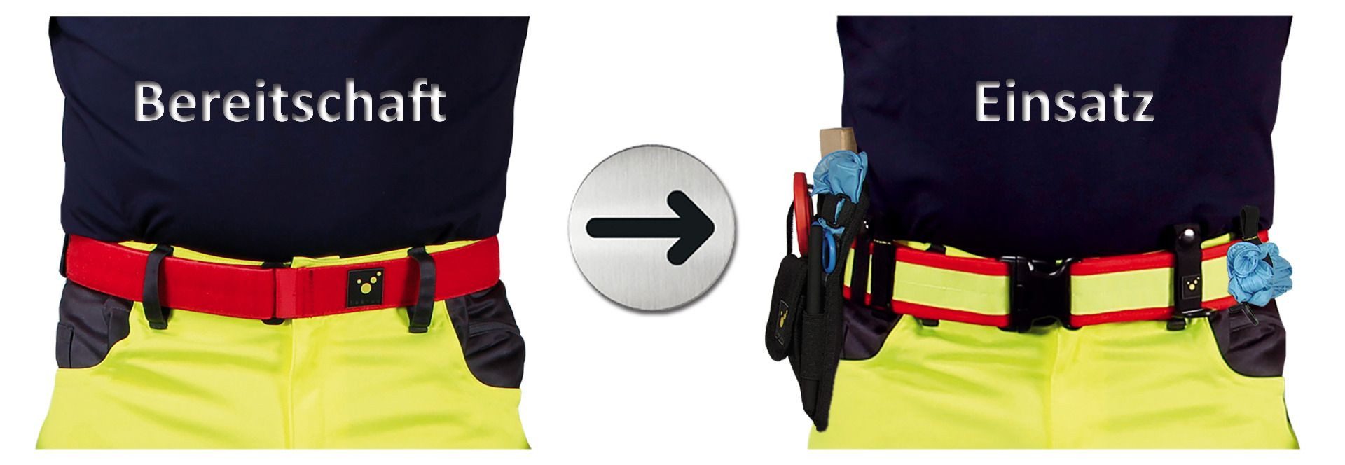 tee-uu Koppelgürtel Tee-uu RED Rettungsdienst-Koppel Größe XL 115 - 135cm (Komplettset, 1-St., Rettungsdienstgürtel) Unter-, Obergürtel, 4 Beltkeeper & GLOVE-FIX