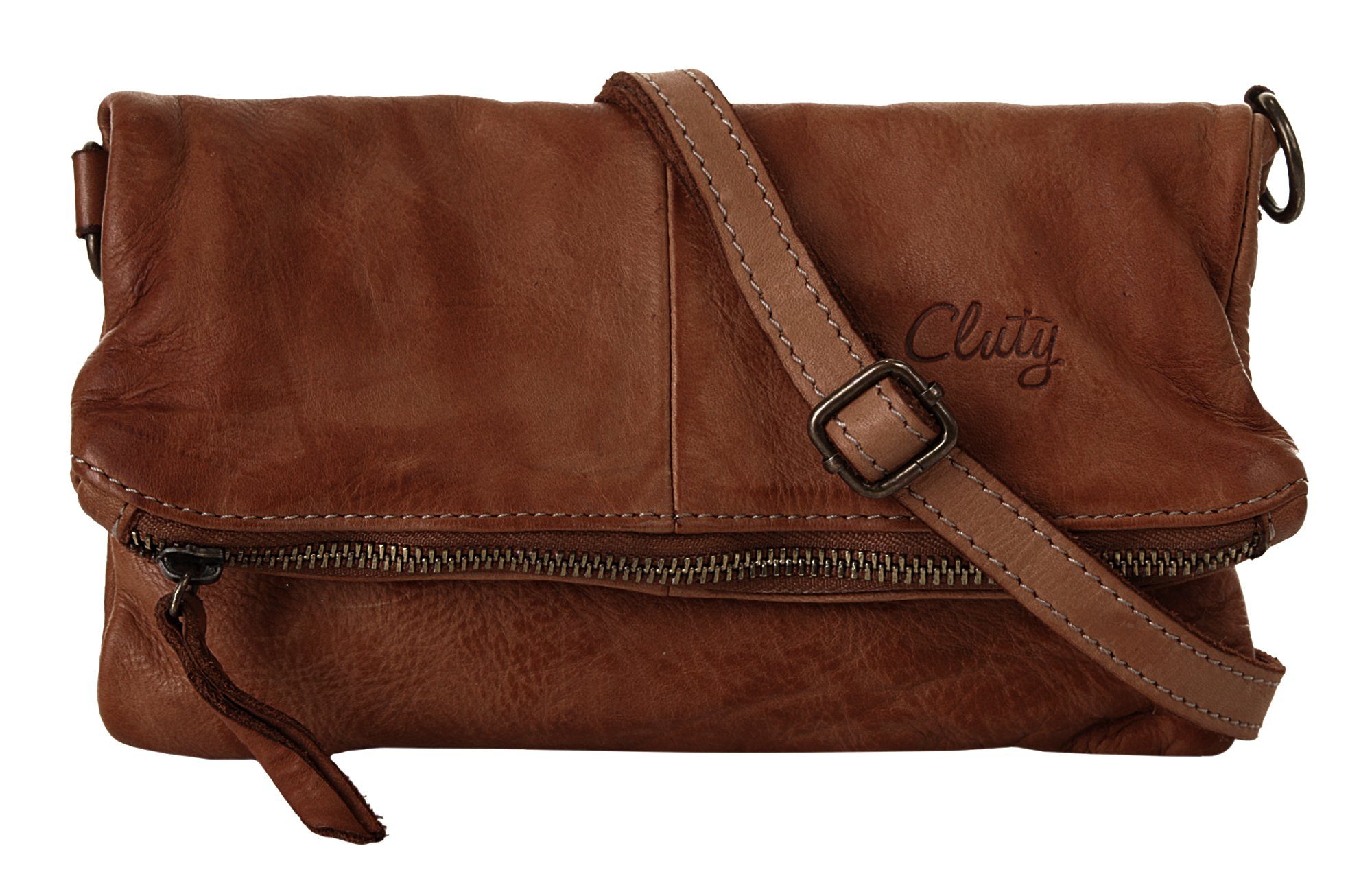 Cluty Abendtasche, echt Leder, Made in Italy