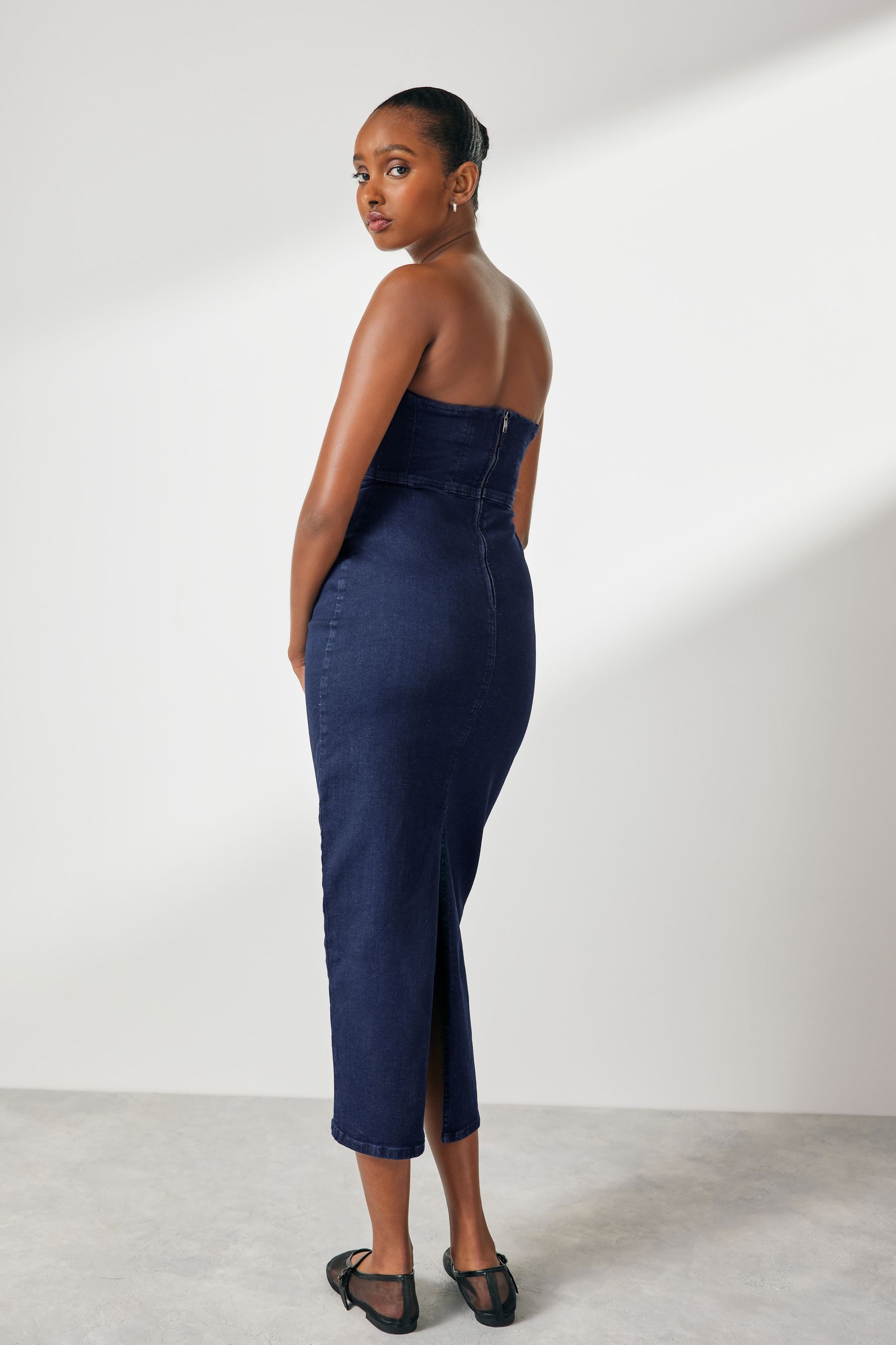Next Jeanskleid Bandeau-Denimkleid in Midilänge (1-tlg) günstig online kaufen